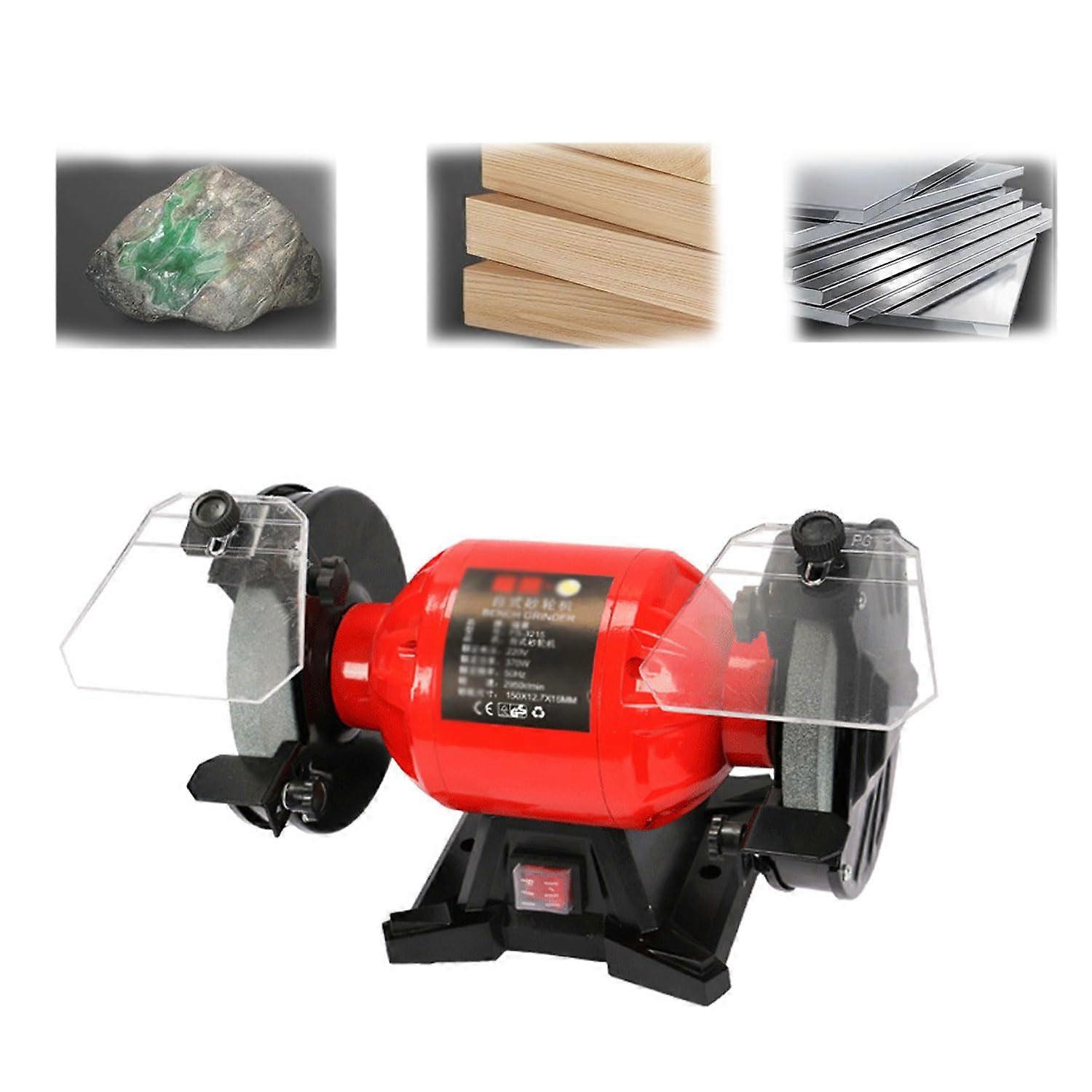 5Inch Variable Speed Bench Grinder with Dual Wheels and Adjustable Eye Shield for Metal Tool Sharpening