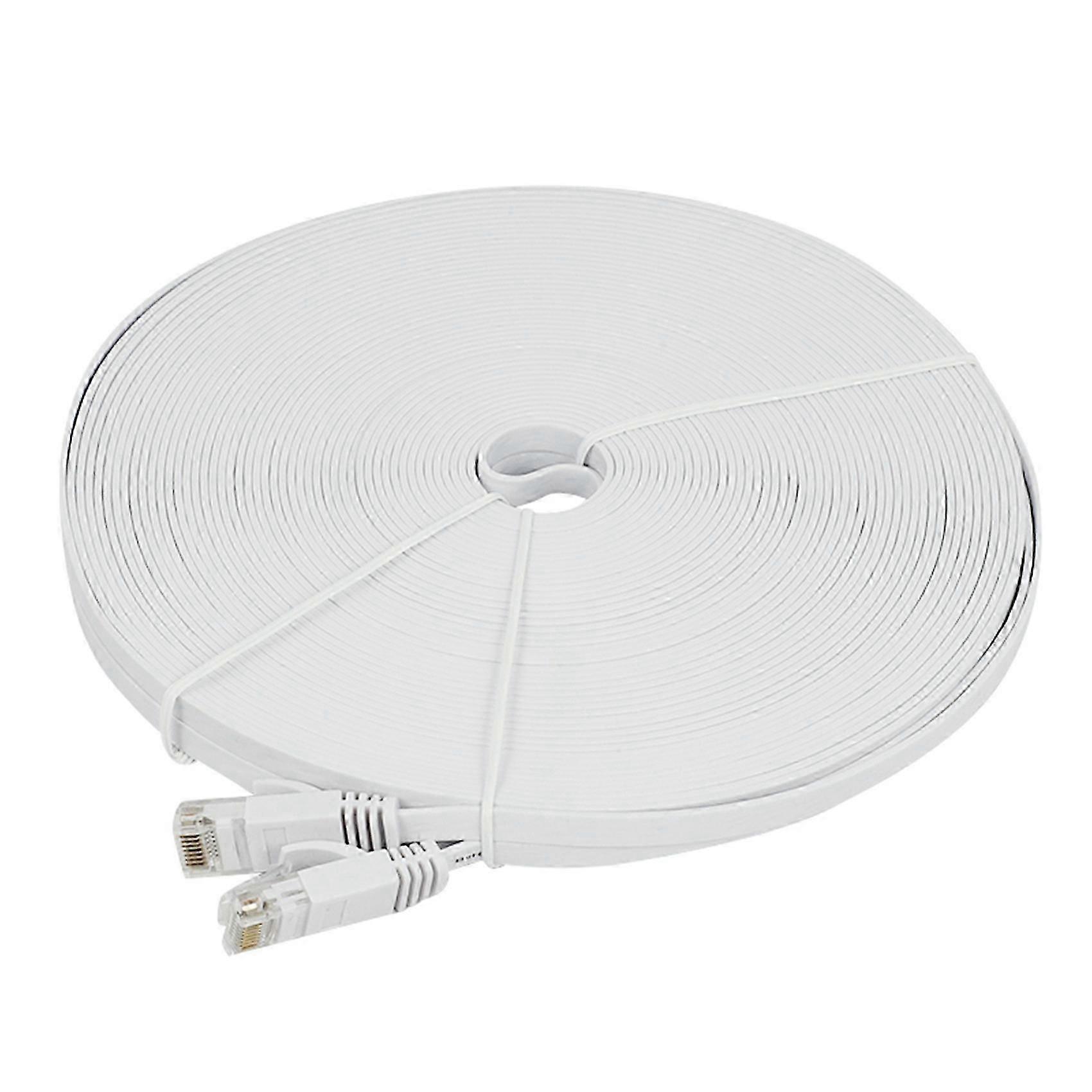 100ft Flat Cat6 Ethernet Cable Slim LAN Cord for High-Speed Network 30m