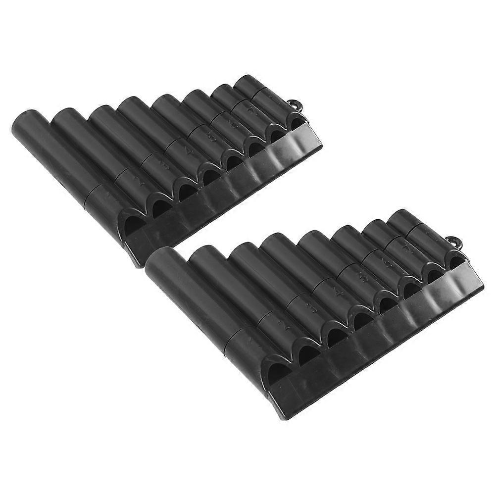 Black ABS 8-Hole Pan Flute for Playing Beginner 2Pcs Set