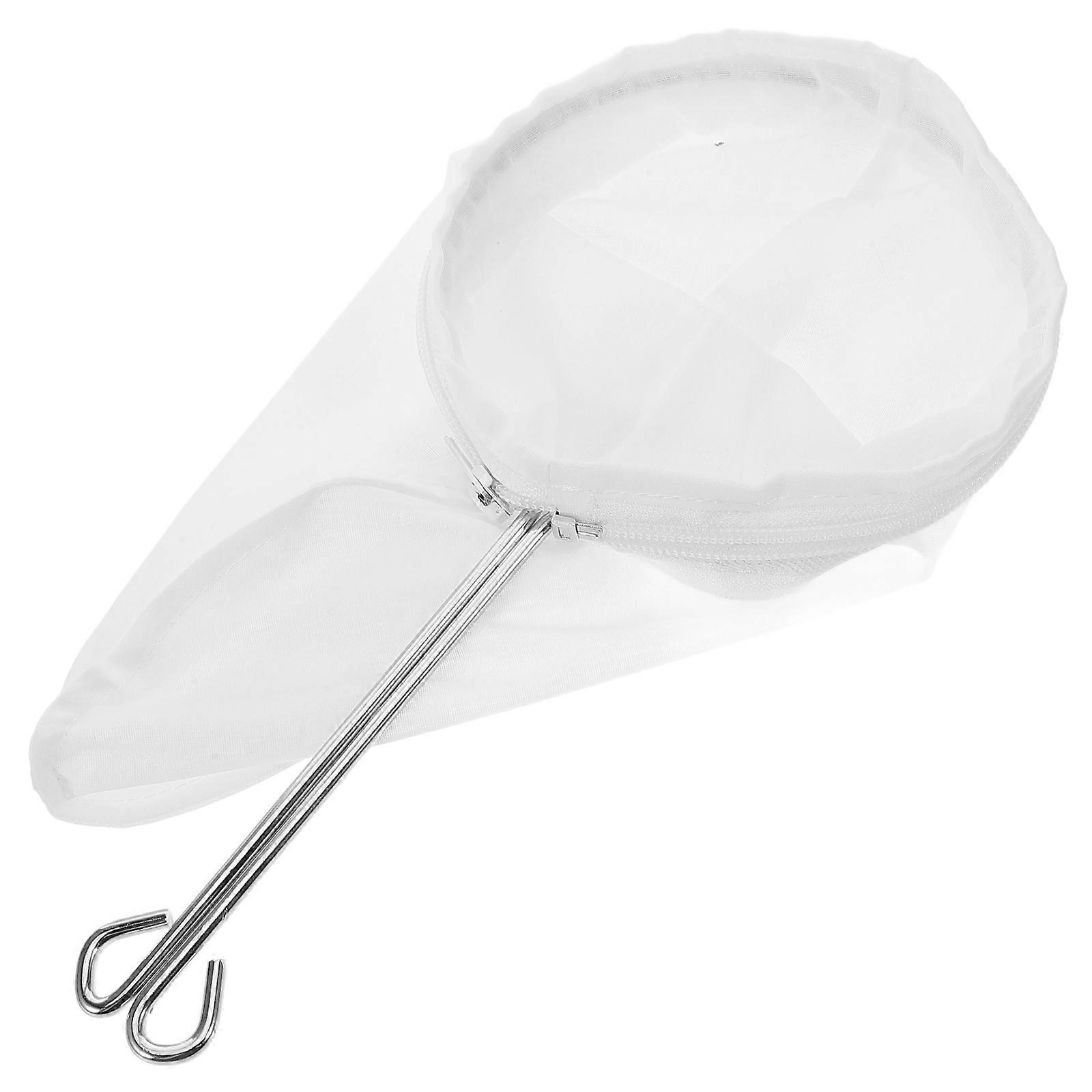 Strainers Fine Mesh Cloth Fine Mesh Strainer Bag With Stainless Steel Handle For Tea Preparation Milk Filtering 1Set