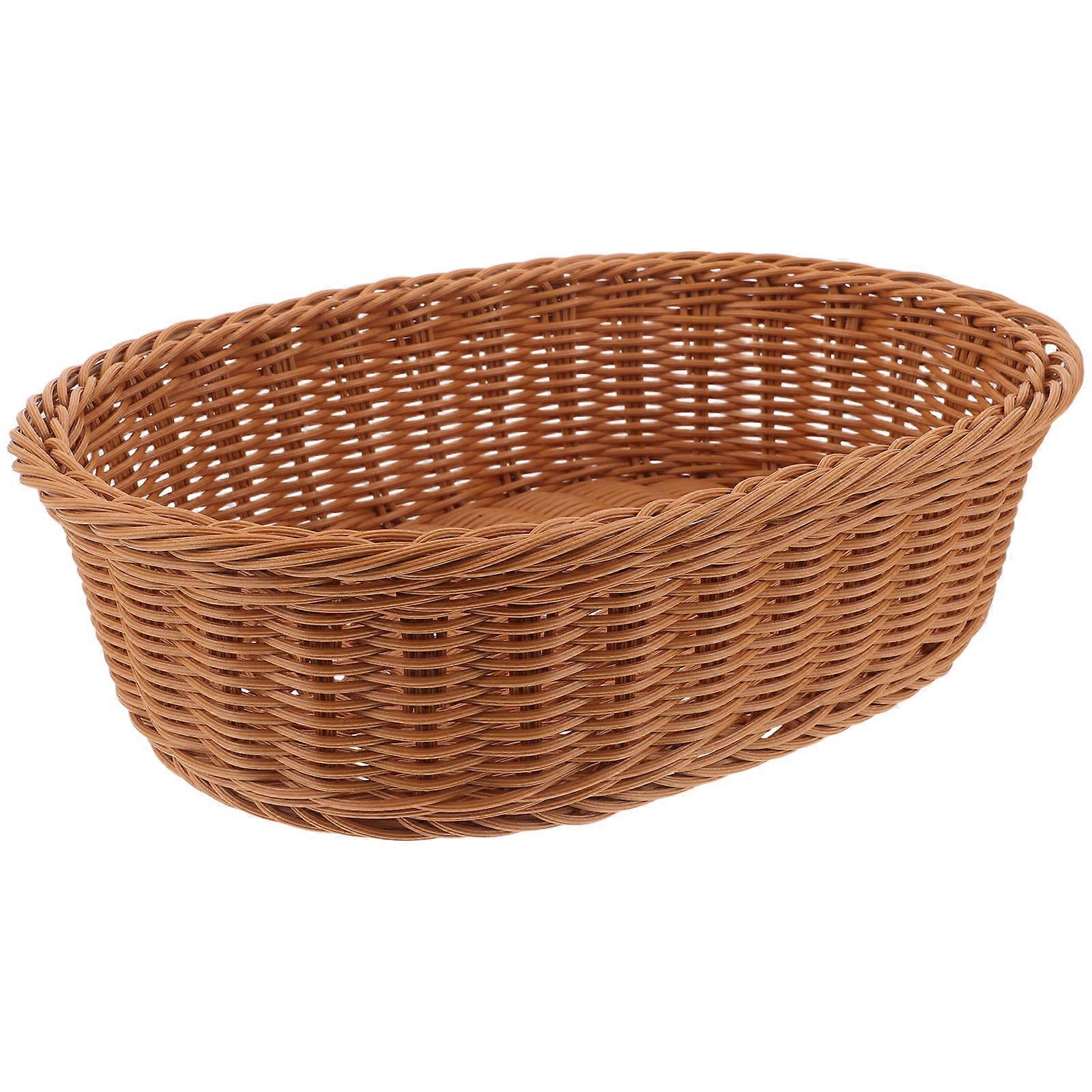 Oval Fruit Basket for Kitchen Counter Storage Creative Woven Basket