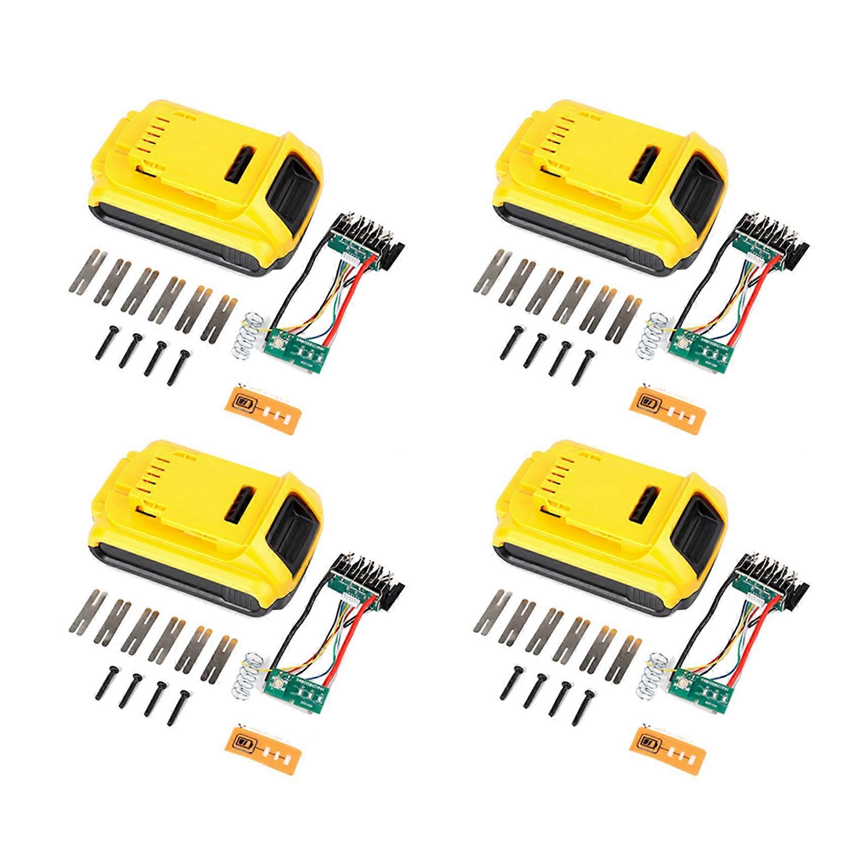 4X Battery Plastic Case+18650 Lithium Battery Protective Board for Dewalt 5-Cell Battery Tool Battery Case Kit
