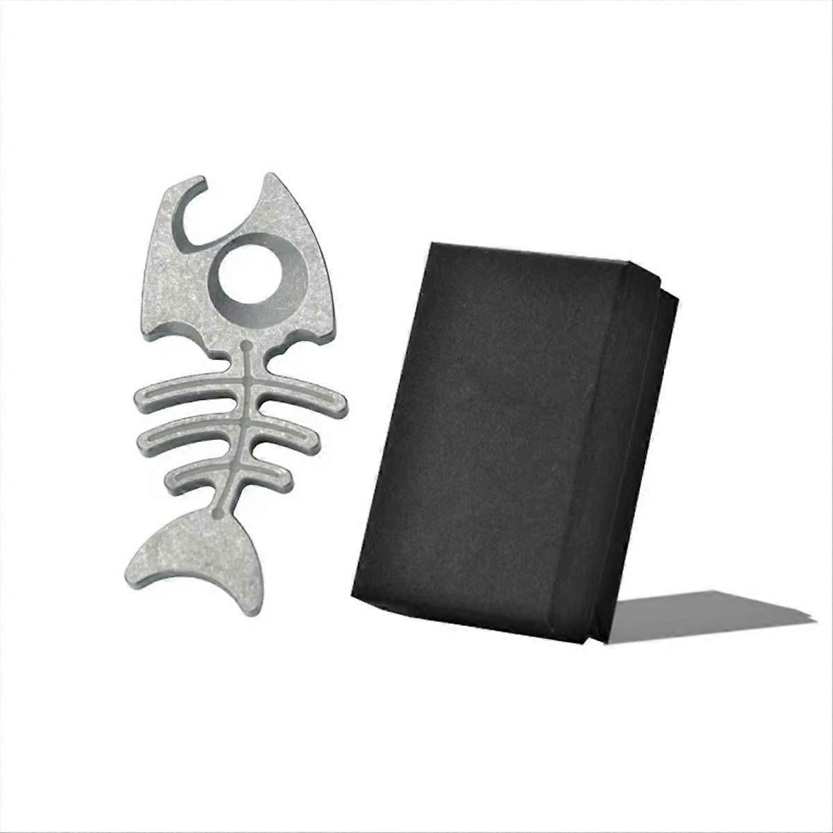 Titanium Alloy Fish Bone Keychain - Multifunctional Bottle Opener B