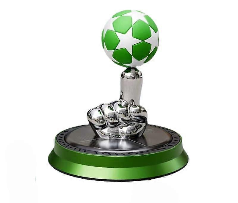 Solar Powered Rotating Football Car Air Freshener Aroma Diffuser Dashboard Decor Green