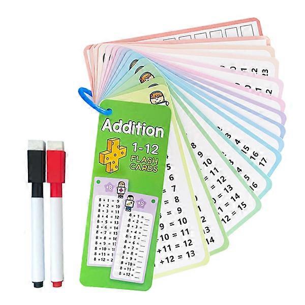 Math Flash Cards for Kids 1-12 Addition/Subtraction/Multiplication/Division Table Cards Child Math Skills Development Materials C