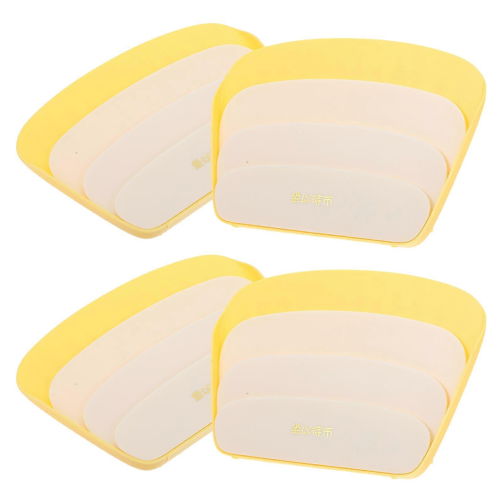 4Pcs Playing Card Holder for Hands Free Use Plastic Yellow ABS Stand