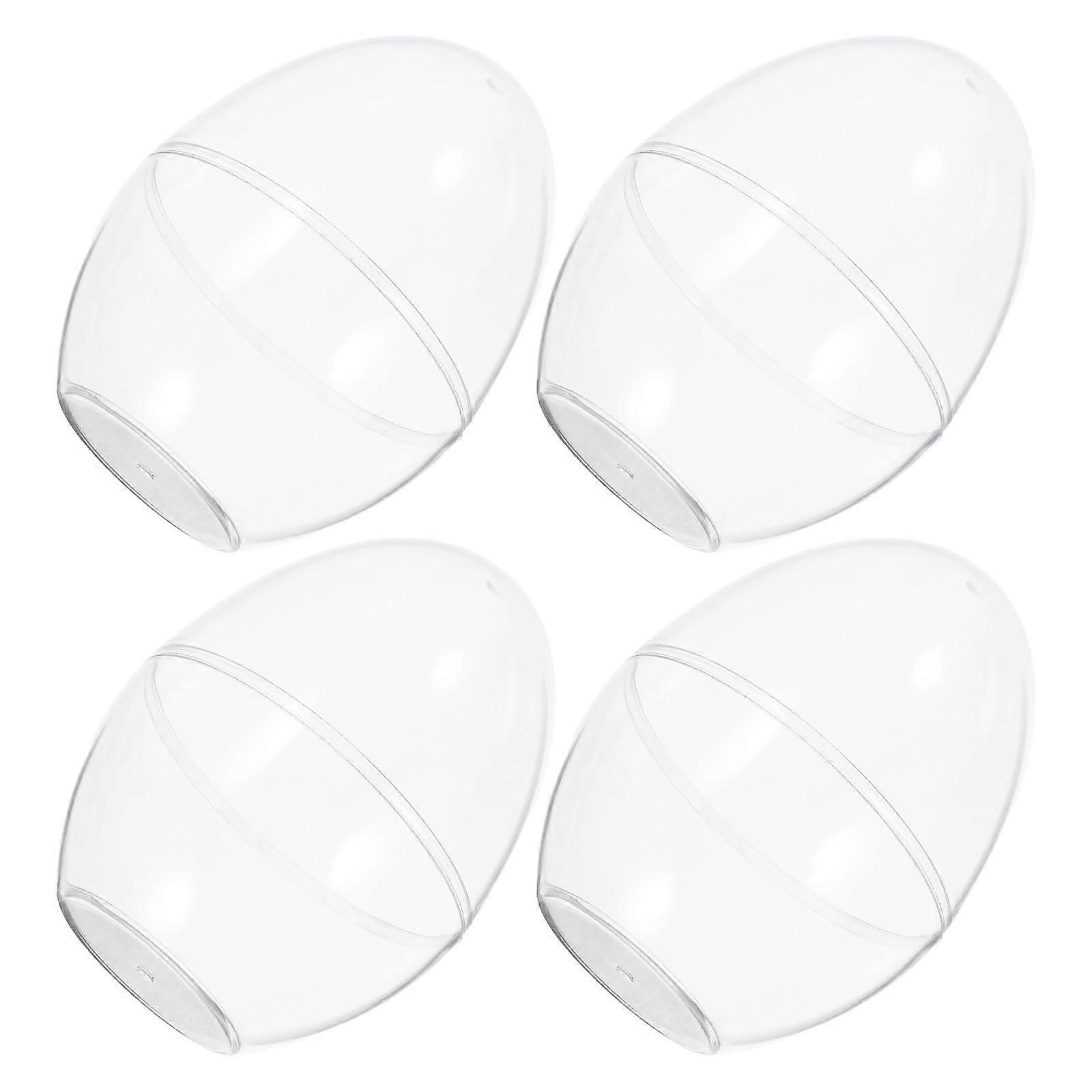 4pcs Transparent Candy Boxes Clear EggShaped Design Easter Storage and Biscuit Containers with Secure Lock