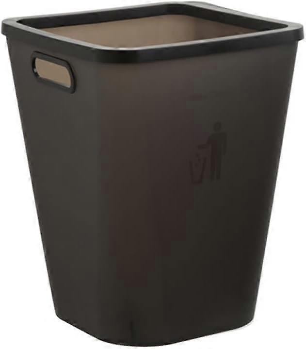 Trash Can Waste Bin with Lid Durable Plastic Secure Bag Holding for Kitchen Bathroom Black