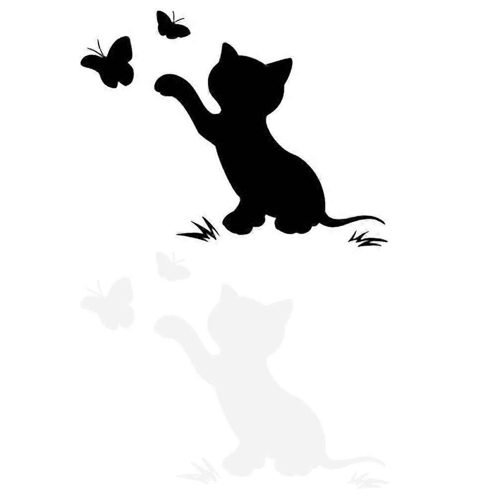 Creative Car Sticker Cartoon Flapping Cat Cover Scratch Car Sticker 8Pcs