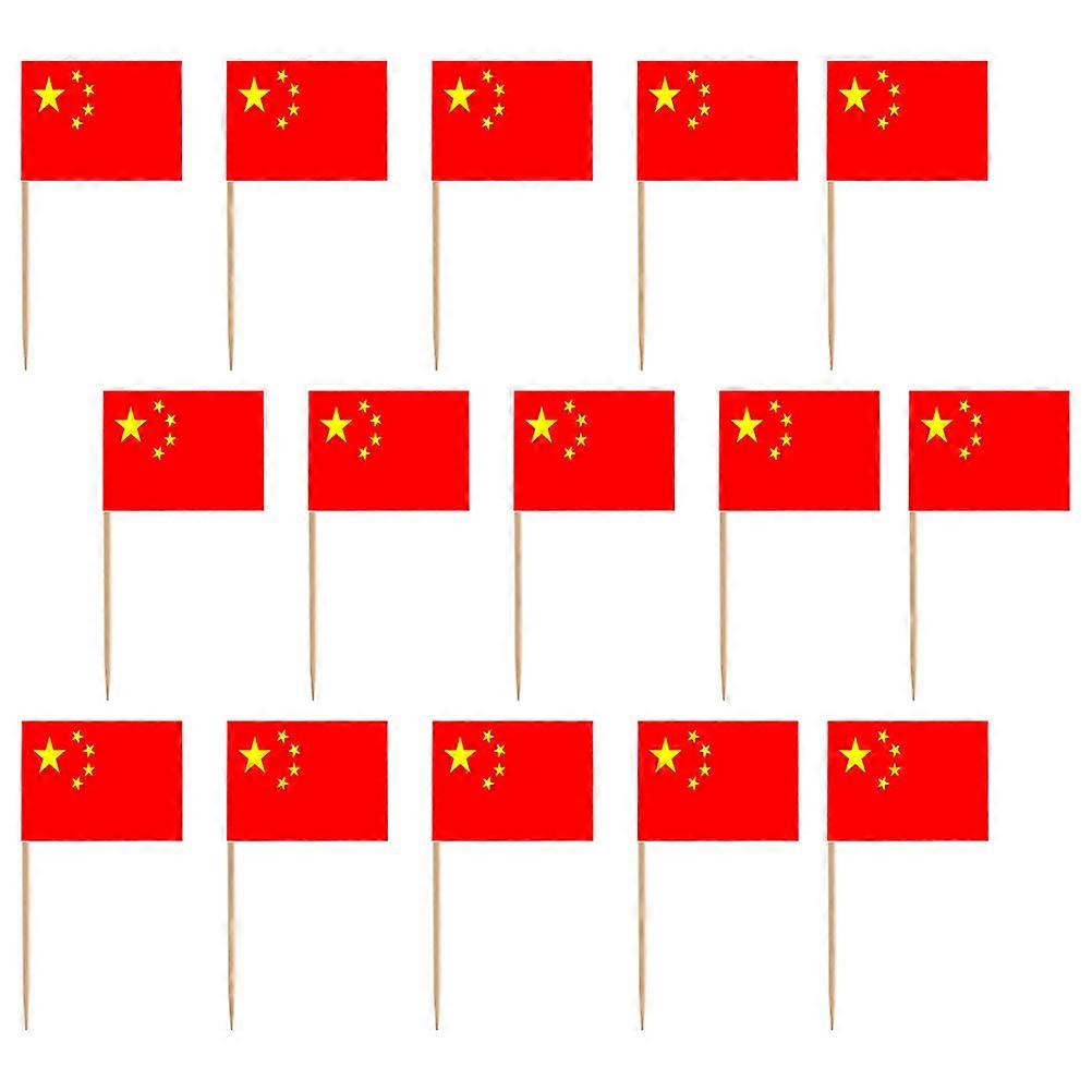Decorative Fruit Toothpicks Chinese Flag Picks for Decor 100Pcs Multicolor