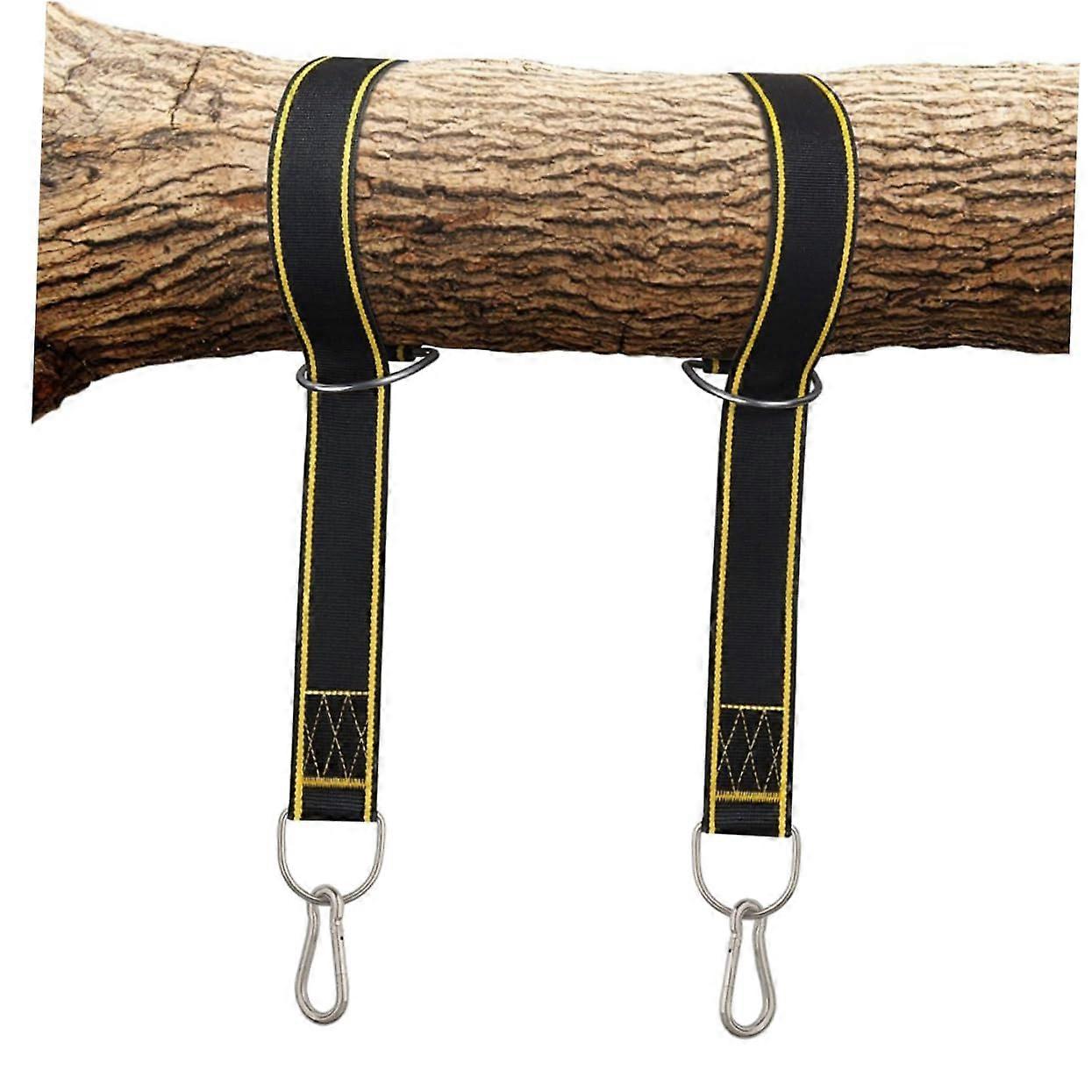 2pcs Hammock Tree Straps with Secure Carabiner Hooks for Camping, Swing and Outdoor Use