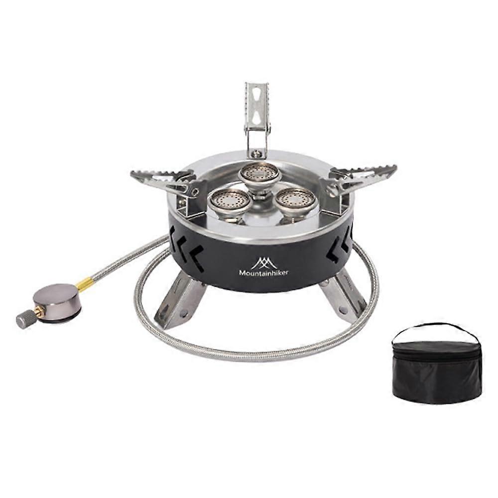 Power Camping Stove with Adjustable Bracket, Foldable Outdoor BBQ Grill with Storage Bag