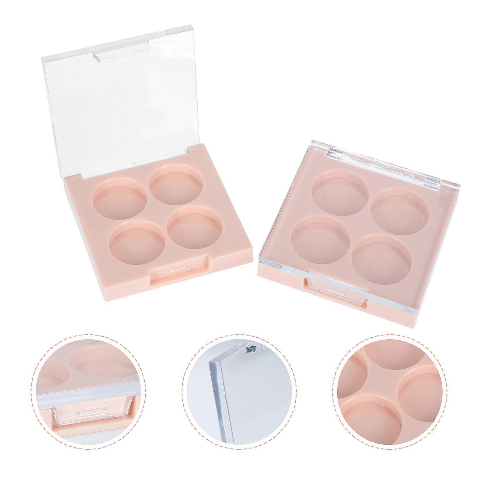 Empty Eyeshadow Container Plastic Tray for Makeup 2Pcs Pink Set
