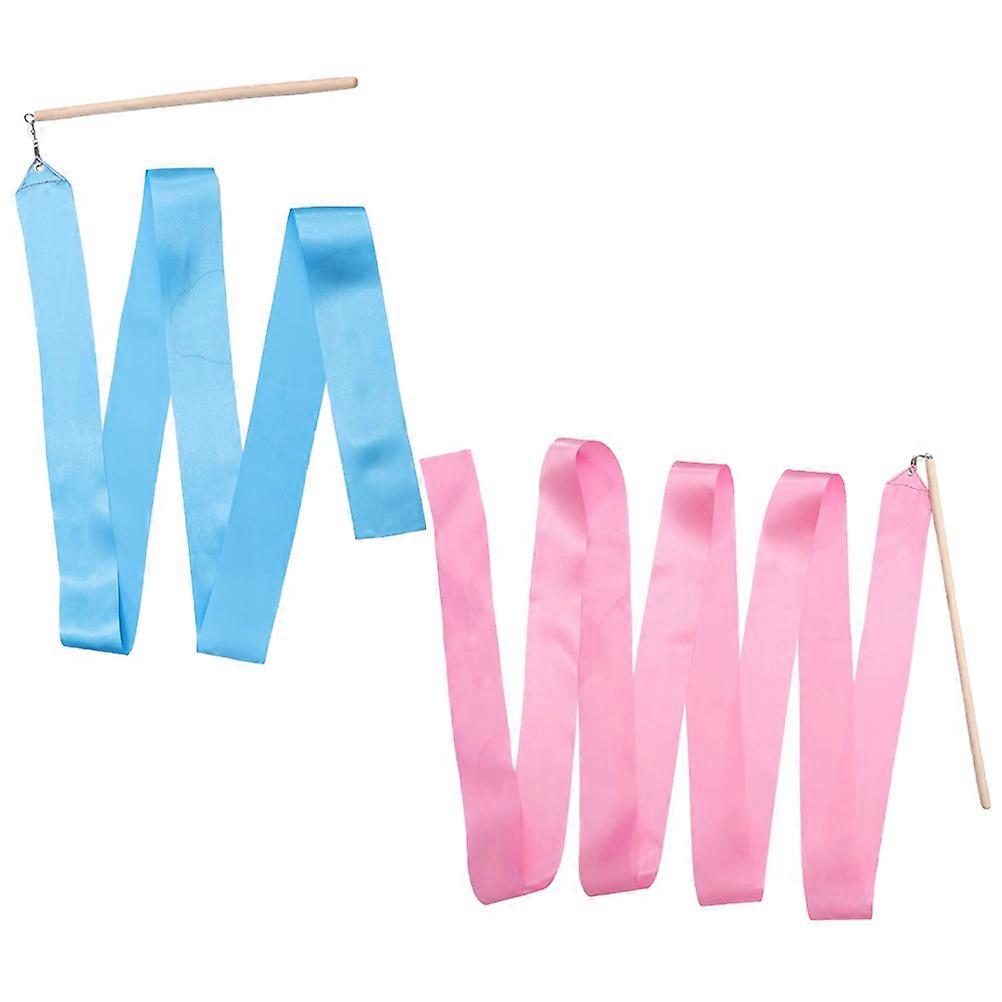 Dance Ribbon 2Pcs Performing Gymnastics Ribbon for Artistic Use