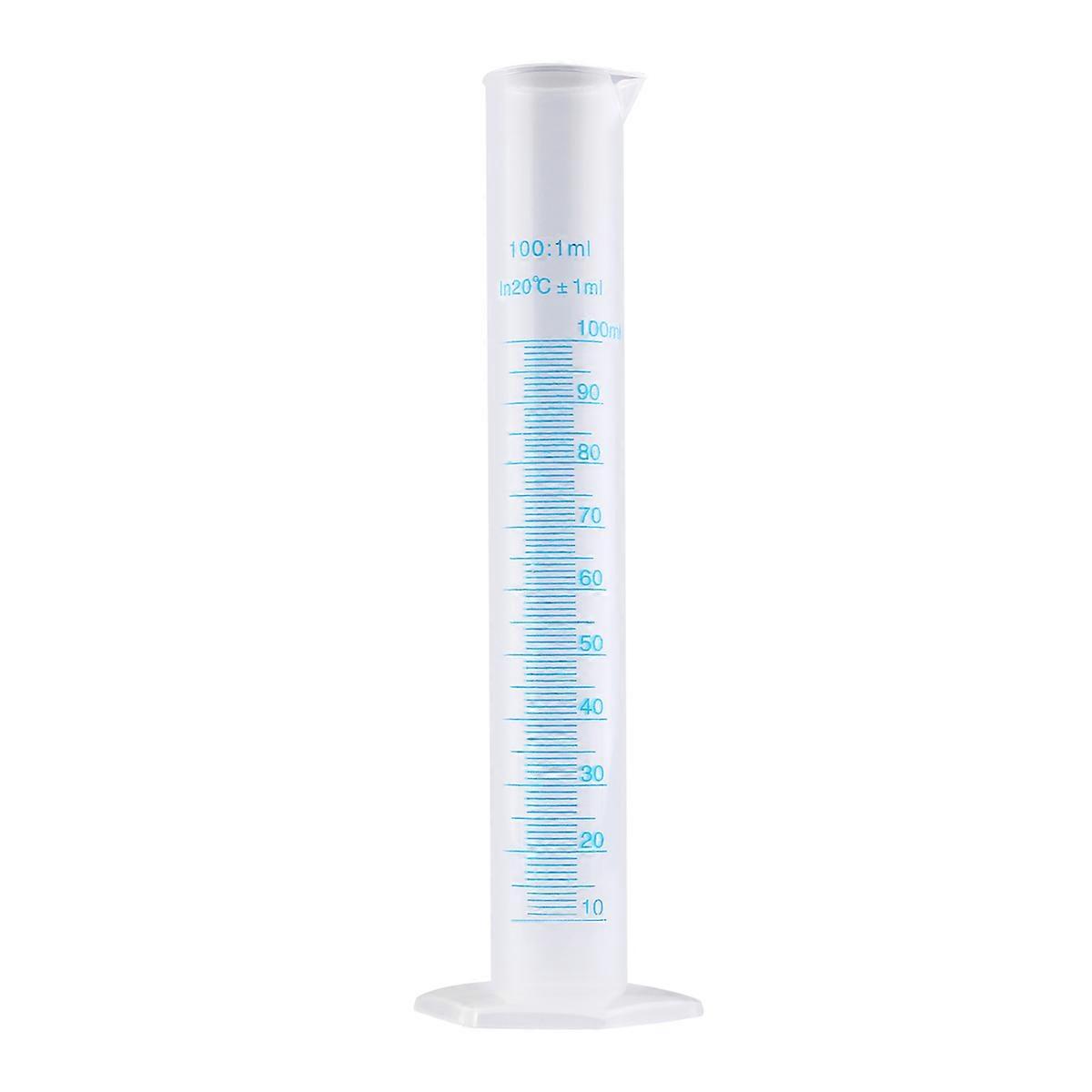 100ml Measuring Cylinder Plastic for Laboratory Use Transparent Material