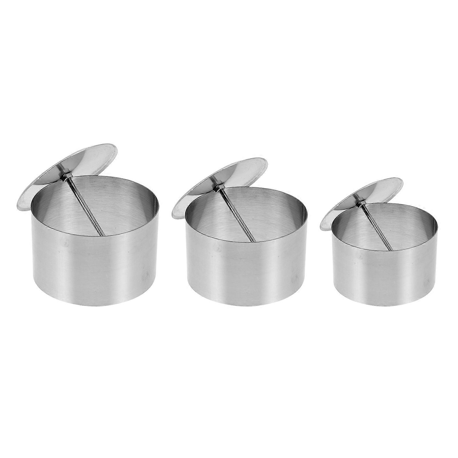 Cold Dish Mold Stainless Steel Round Cold Dish Shaper for Kitchen 3Sets
