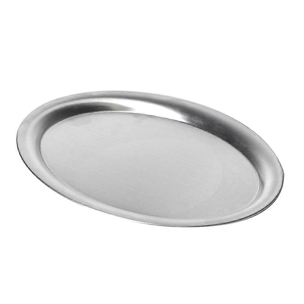 Stainless Steel Barbecue Plate for Multipurpose Use 1Pcs Oval Serving Plate