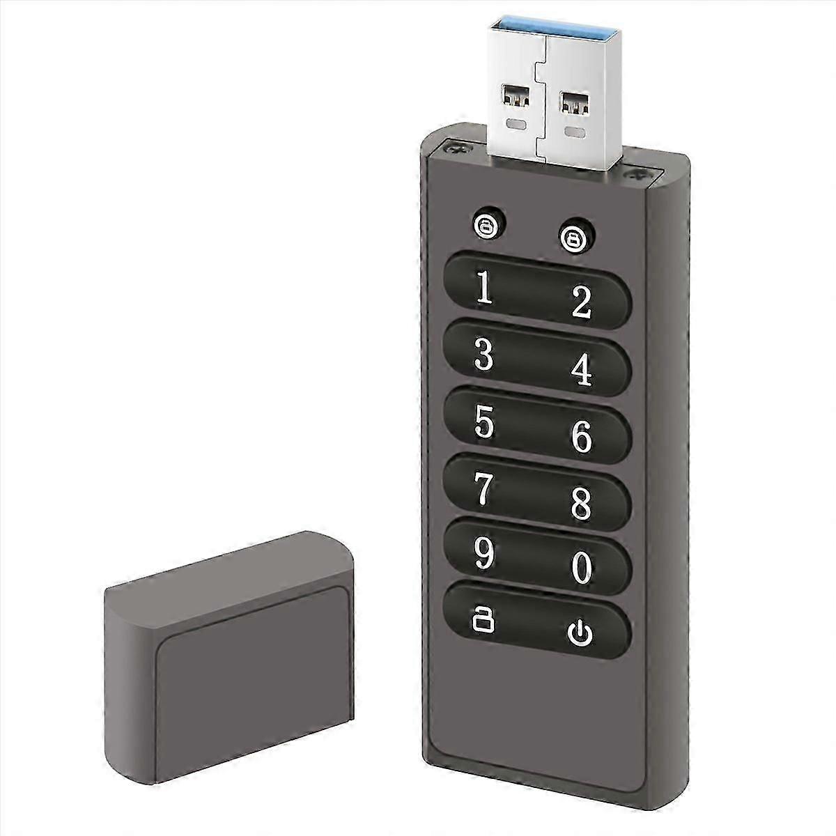 Secure USB Drive, 32GB Memory Stick with Keypad U Disk Flash