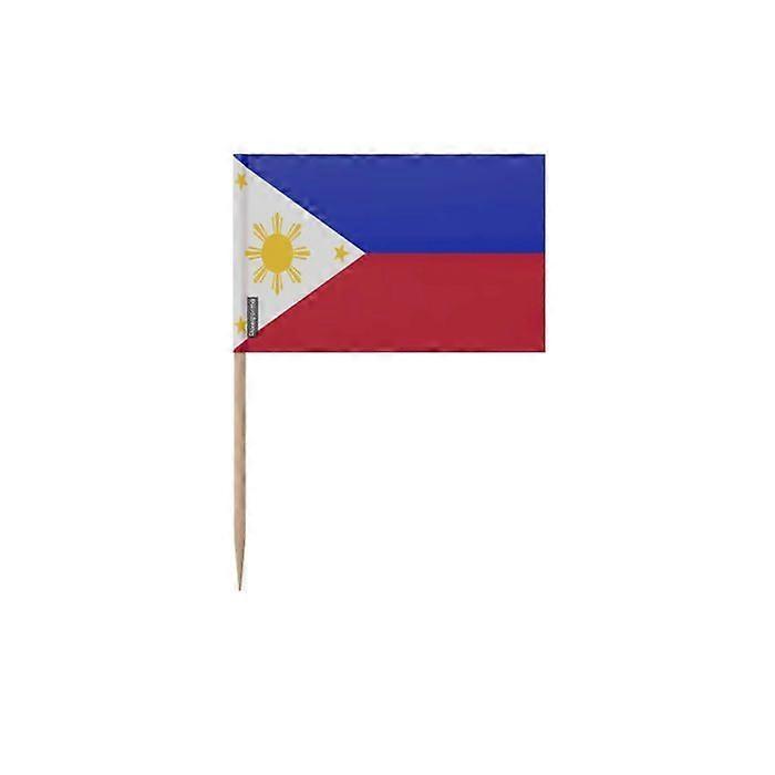 Philippines Flag Toothpicks - 10 cm - 100 pieces - Adhesive plastic - Bamboo stick - Pixelforma
