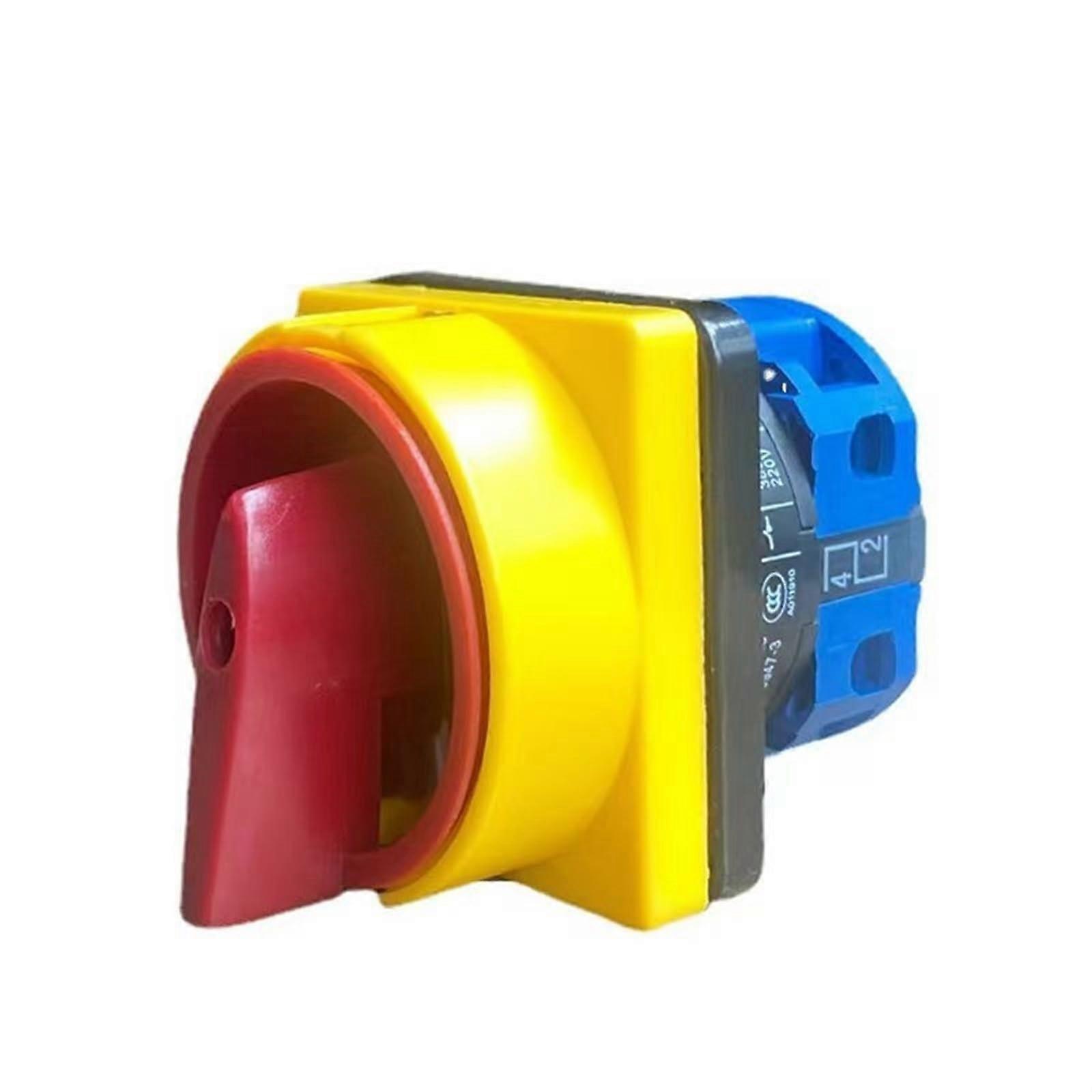 Rotary Cam Switch 20A Padlock Safety 2 Position 1 Pole Main Selector with Emergency Stop