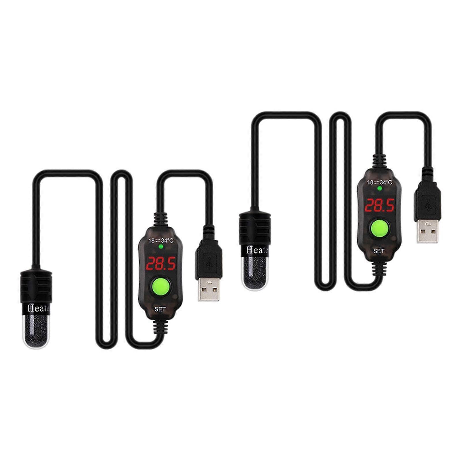 2 Pack Mini Aquarium Heater with Digital LED Display and Adjustable Temperature Control