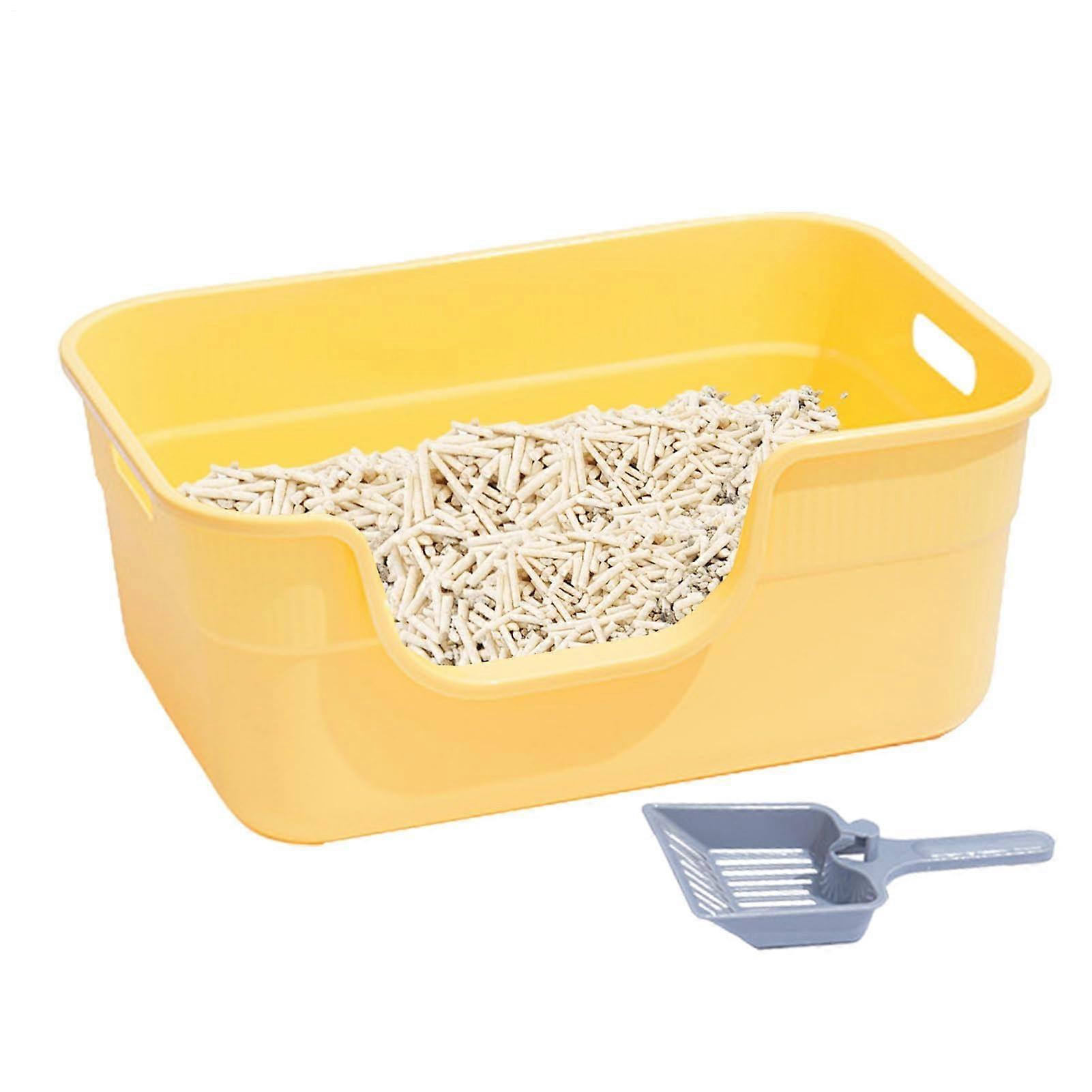 Extra Deep Cat Litter Box with  Walls AntiSpillage Open  Tray for Kittens and Rabbits