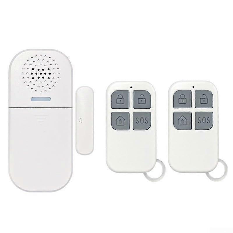 Wireless Door Alarm with Adjustable 130dB Output, 5 Modes and 2 Remotes for Home Security
