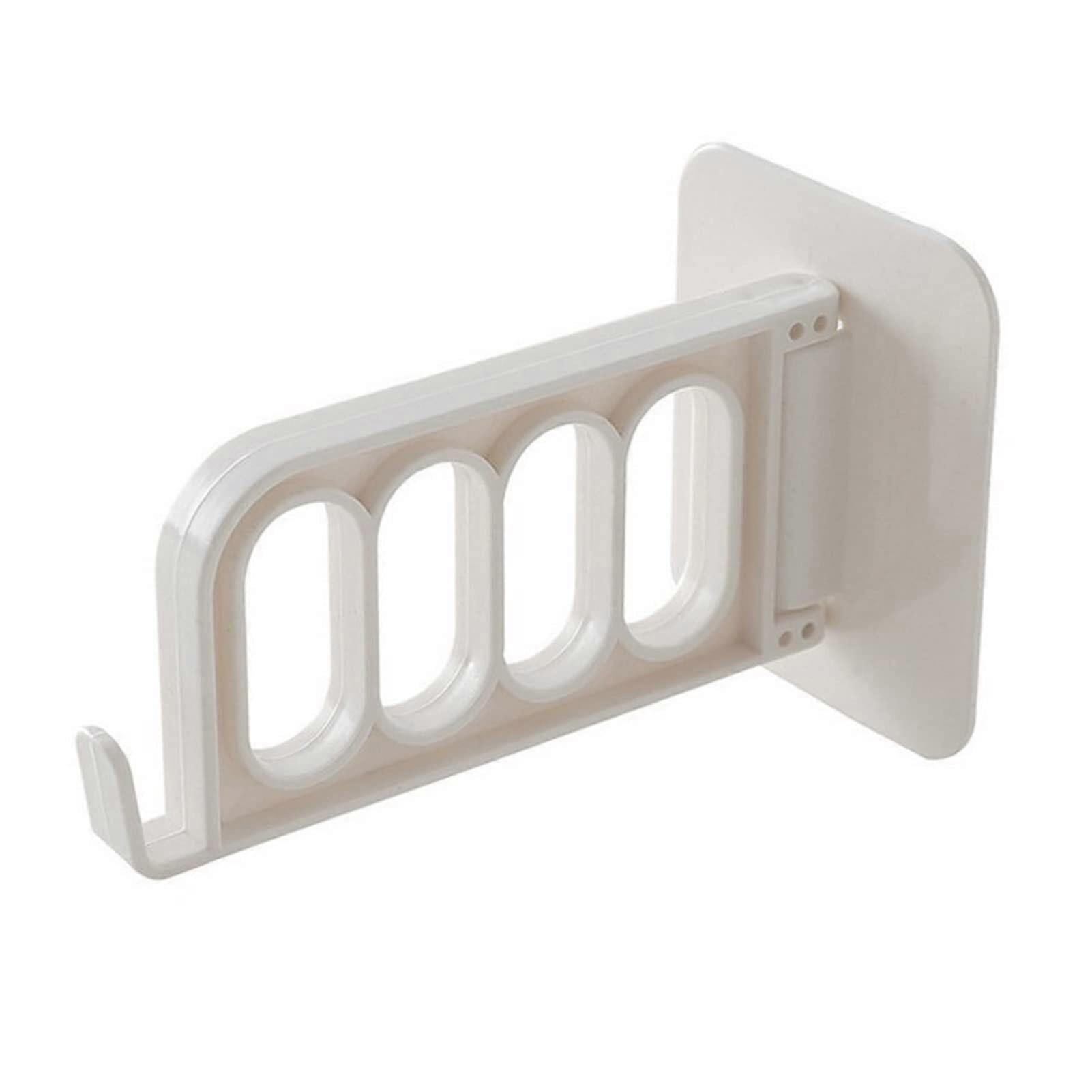 Foldable Wall Mounted Clothes Drying Rack Plastic Hanger for Balcony Laundry and Space Saving Use