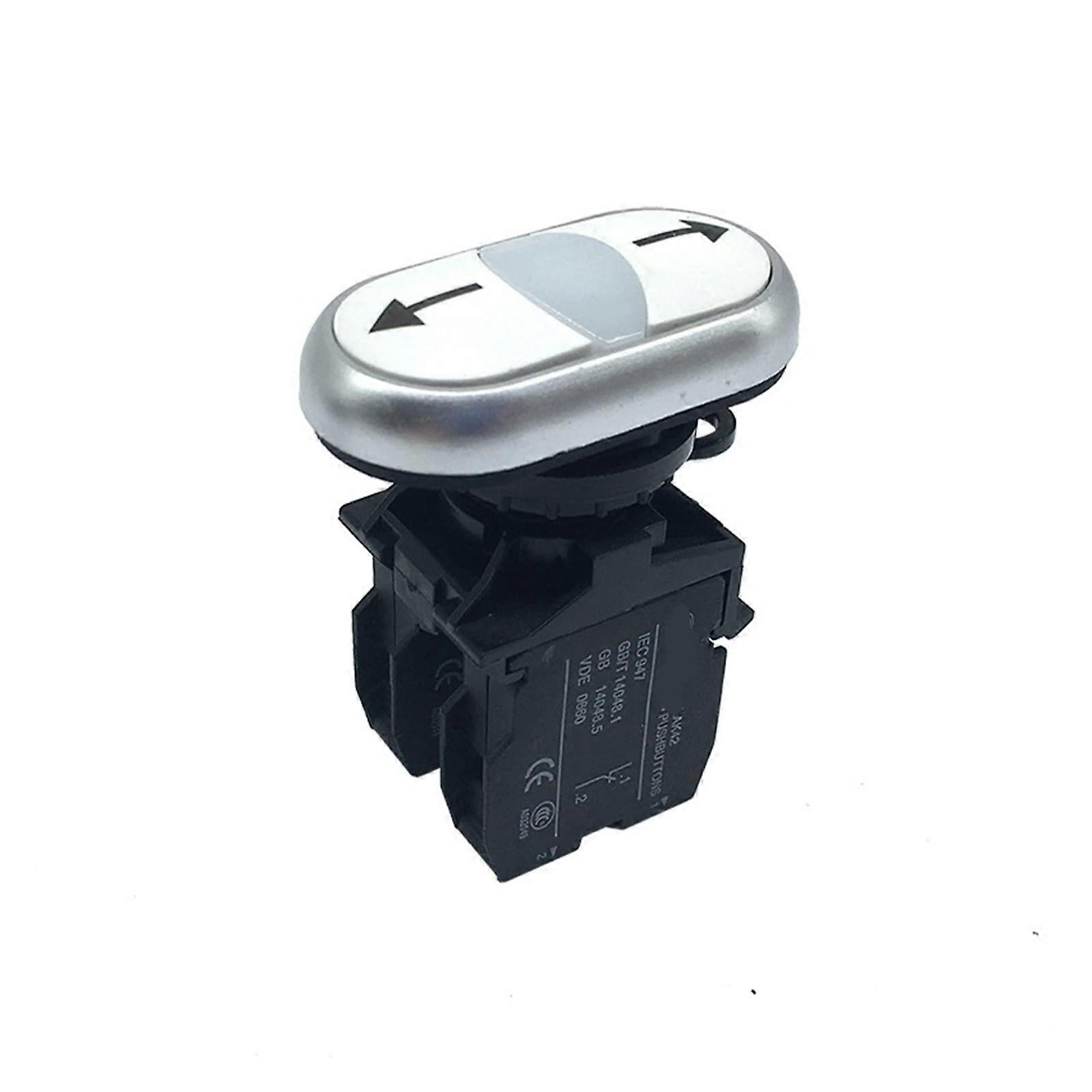 22mm Illuminated Push Button Switch with Arrow, 1NO1NC Dual Contact, 24V Light Control