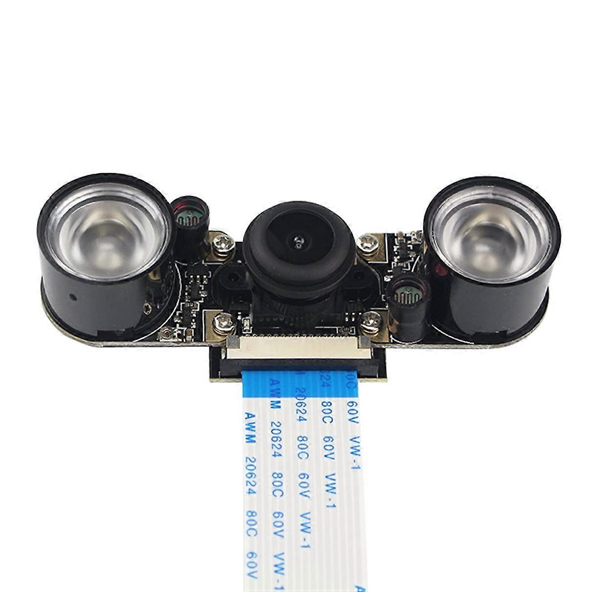 Camera Module 5MP Fisheye 130° Wide Angle Night Vision with Light Sensor for Raspberry Pi 4/3/2