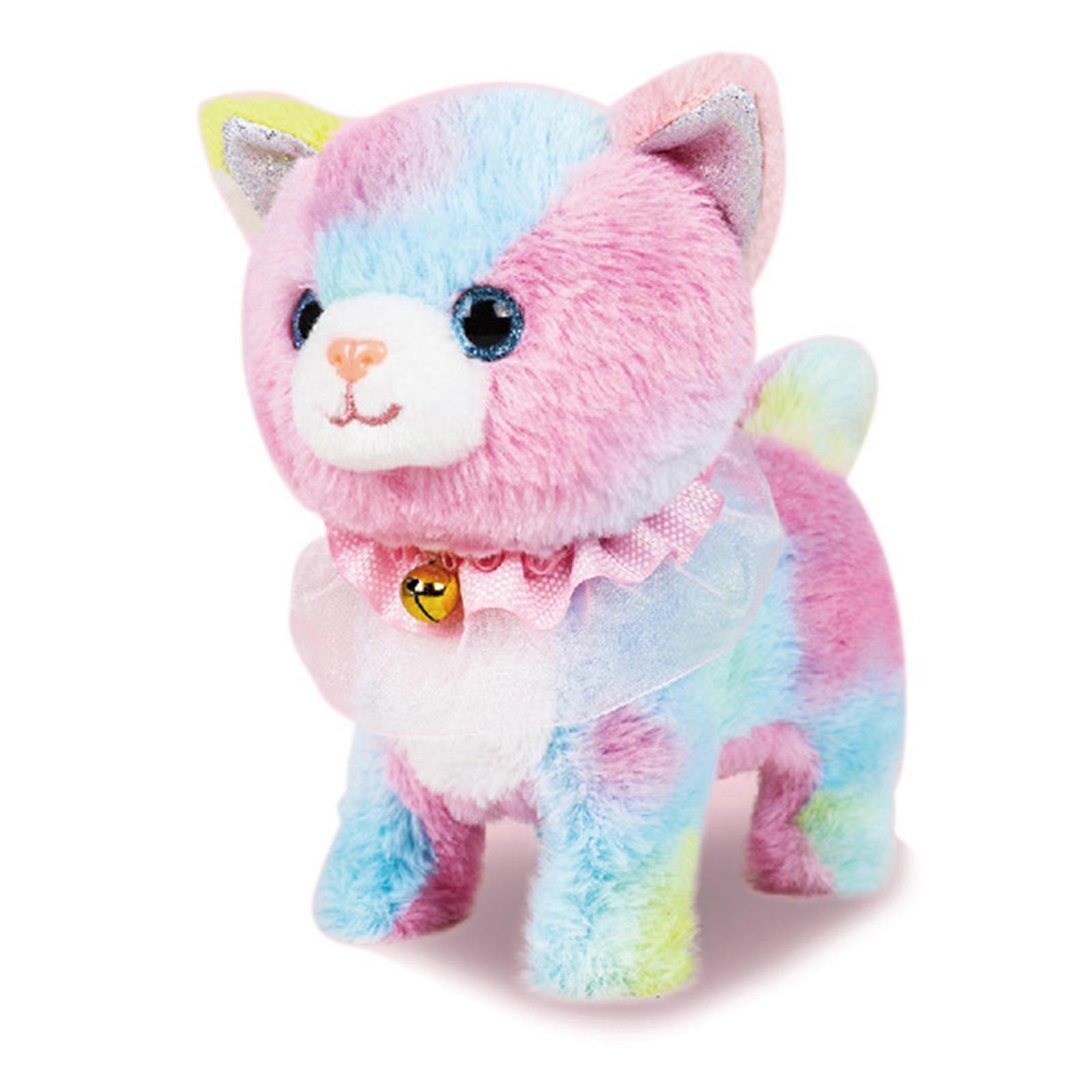 Realistic Pet Robot Walking Meowing Soft Kitten Toy With Rechargeable Power Source Multicolor