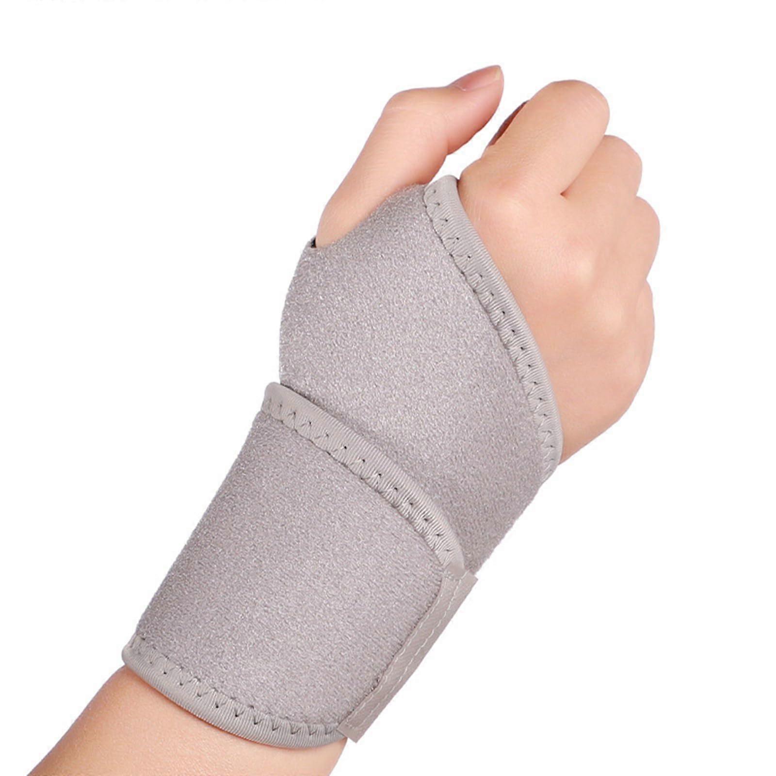 2Pcs Wrist Support Brace Adjustable Compression Wrap for Weightlifting Gym with Breathable Elastic Fabric Silver Grey