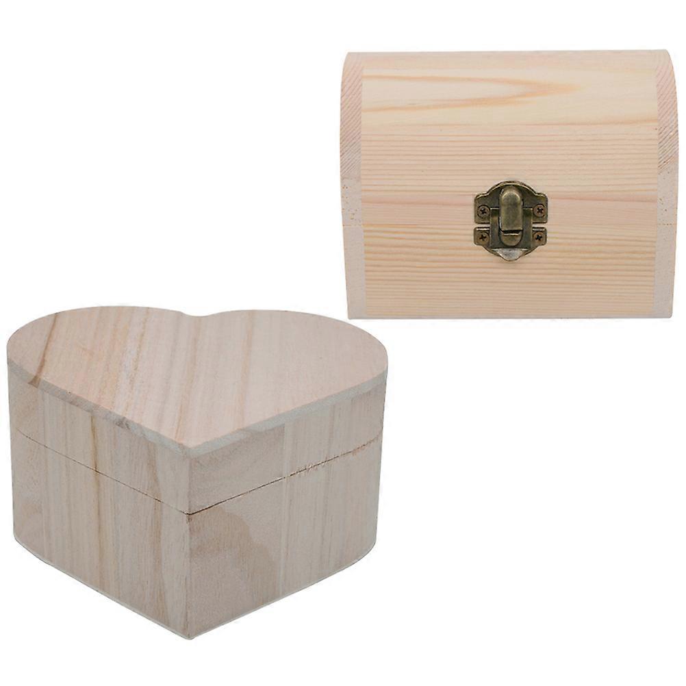 Small Blank Storage Container 2Pcs Workmanship Kids Gift Box For Home Use And Creative Expression