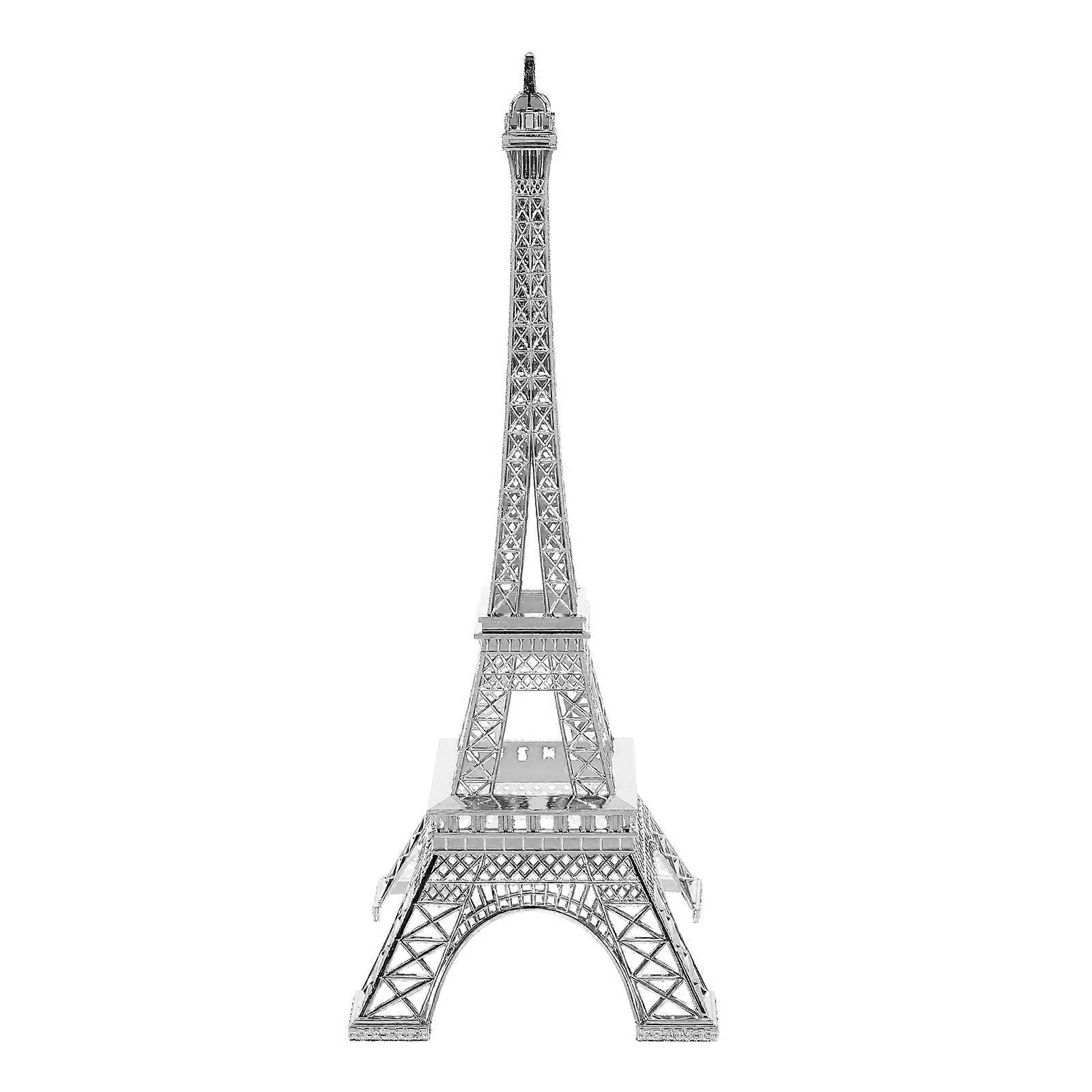 Zinc Alloy Eiffel Tower Model Silver Statue for Decorative Use