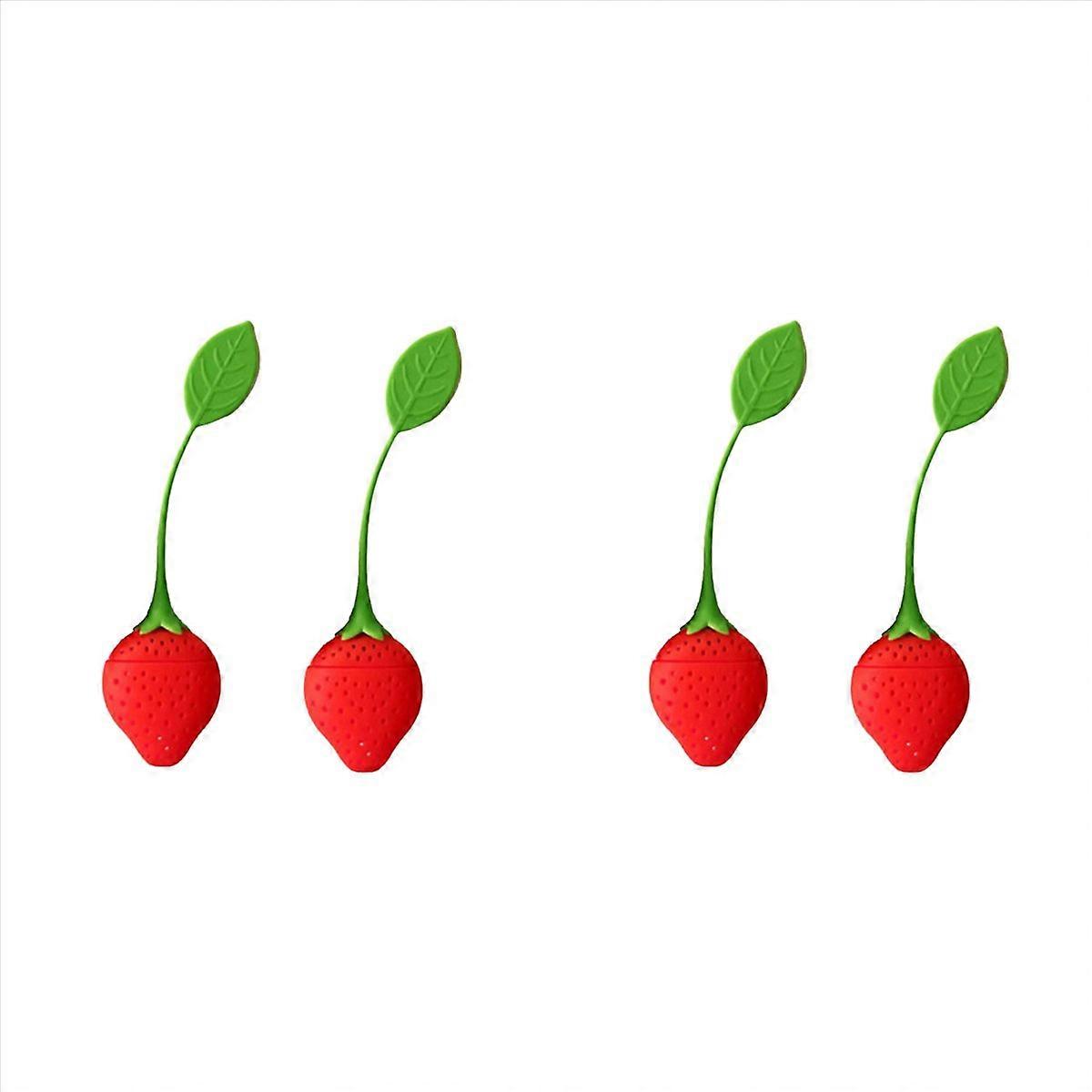 Loose Tea Leaf Strainer Silicone Tea Infuser Strawberry