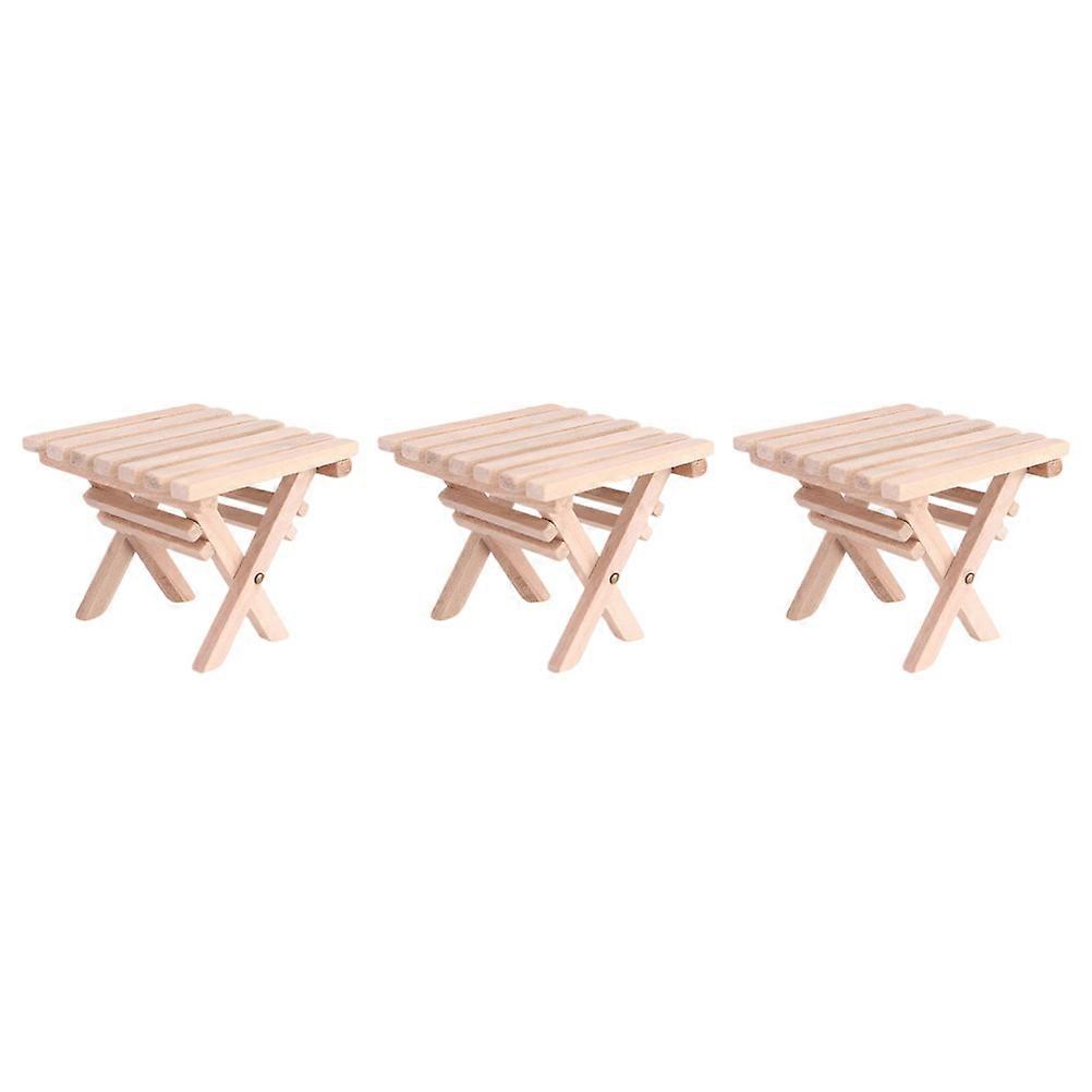 Decorative Mini Table Models For Kindergarten Hand-Made Light Brown 3Pcs Set