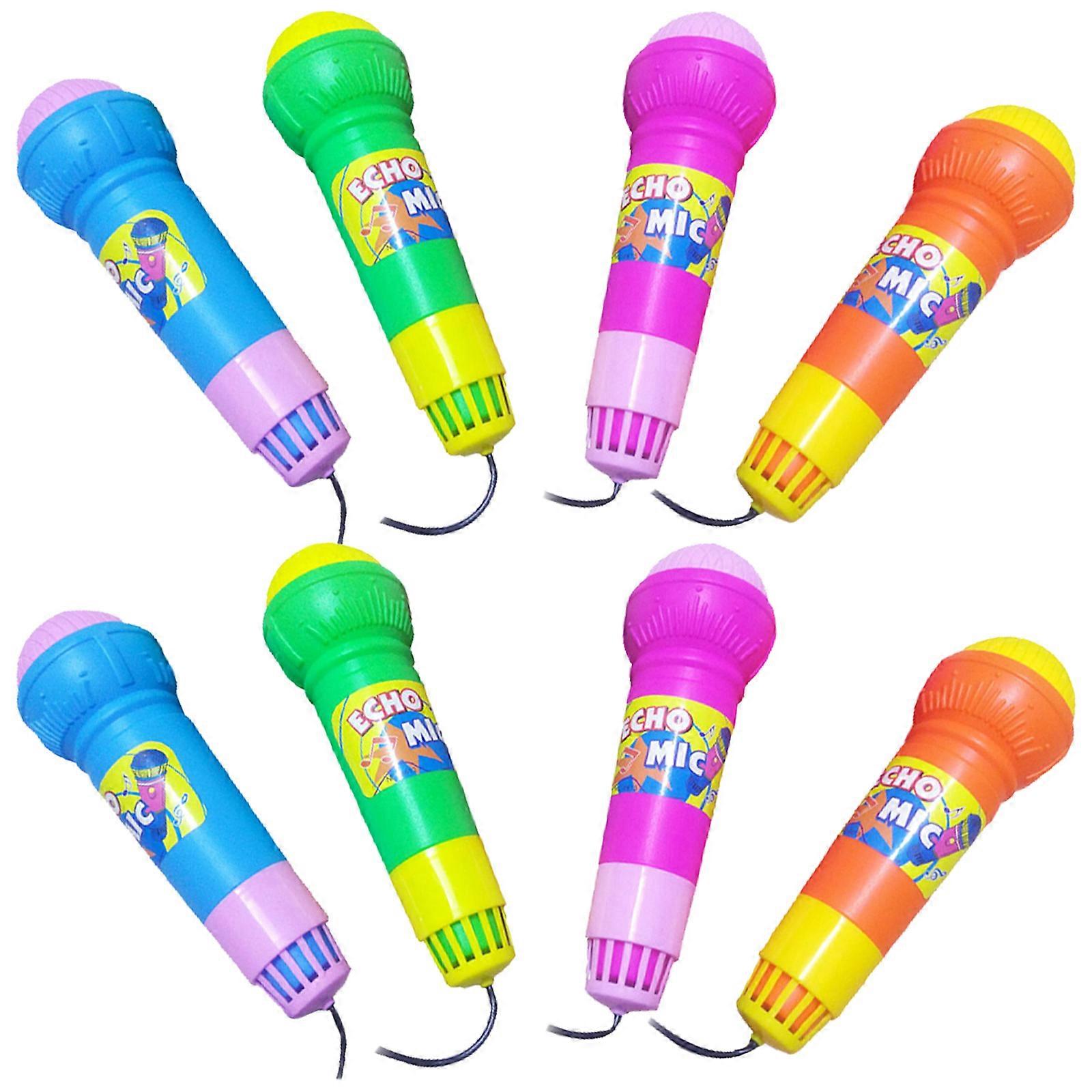 Plastic Simulation Microphone Toys for Kids 8Pcs Echo Microphones Assorted
