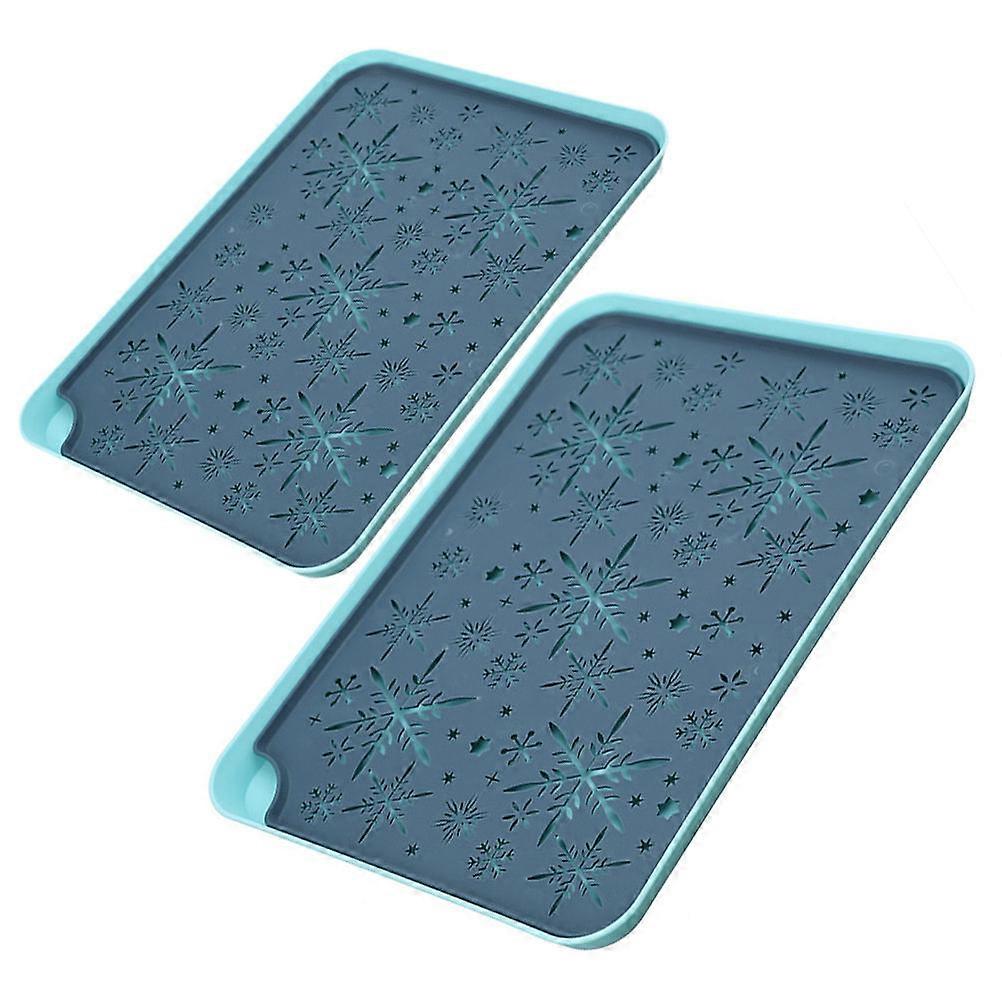 Practical Household Tea Tray with Drain Function and 2Pcs Cup Trays