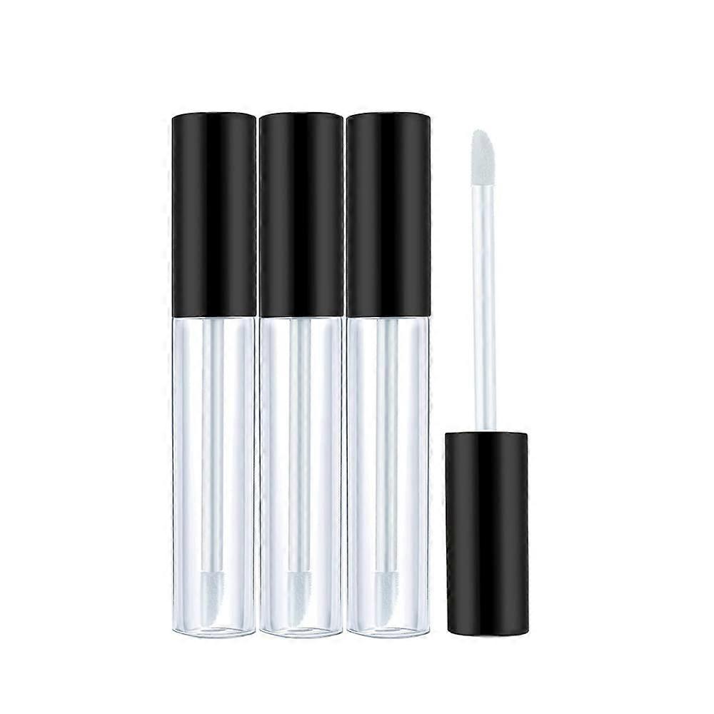 3 Pack Clear Refillable Lip Gloss Tubes 10ml Empty Containers with Leakproof Rubber Stopper for DIY