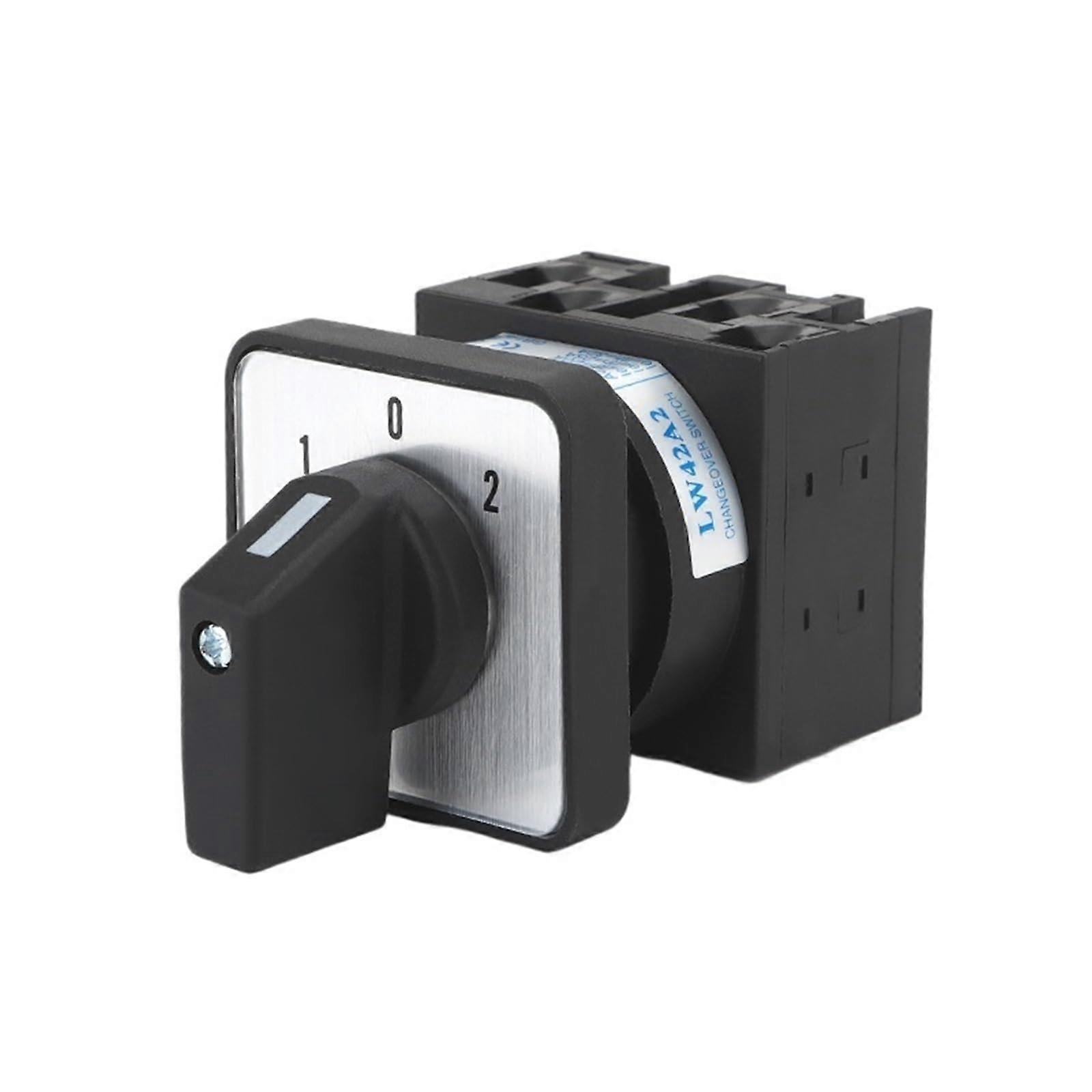 20A Three Position Rotary Cam Switch with Dual Circuit Panel Mount Design for Generator Transfer