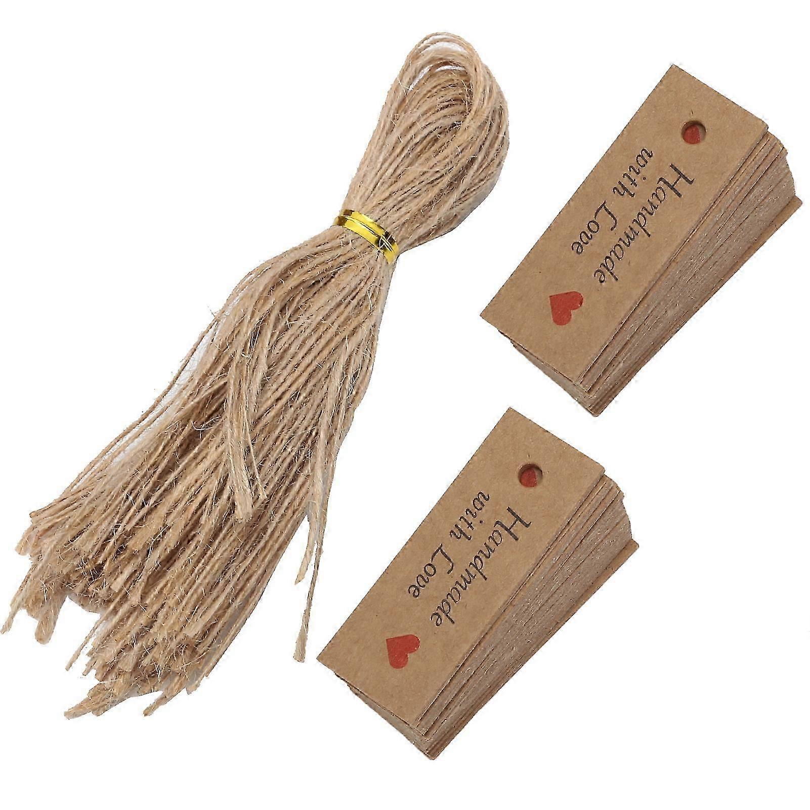 100 Pcs Kraft Paper Gift Tags for Baking, Wedding Favors, with String