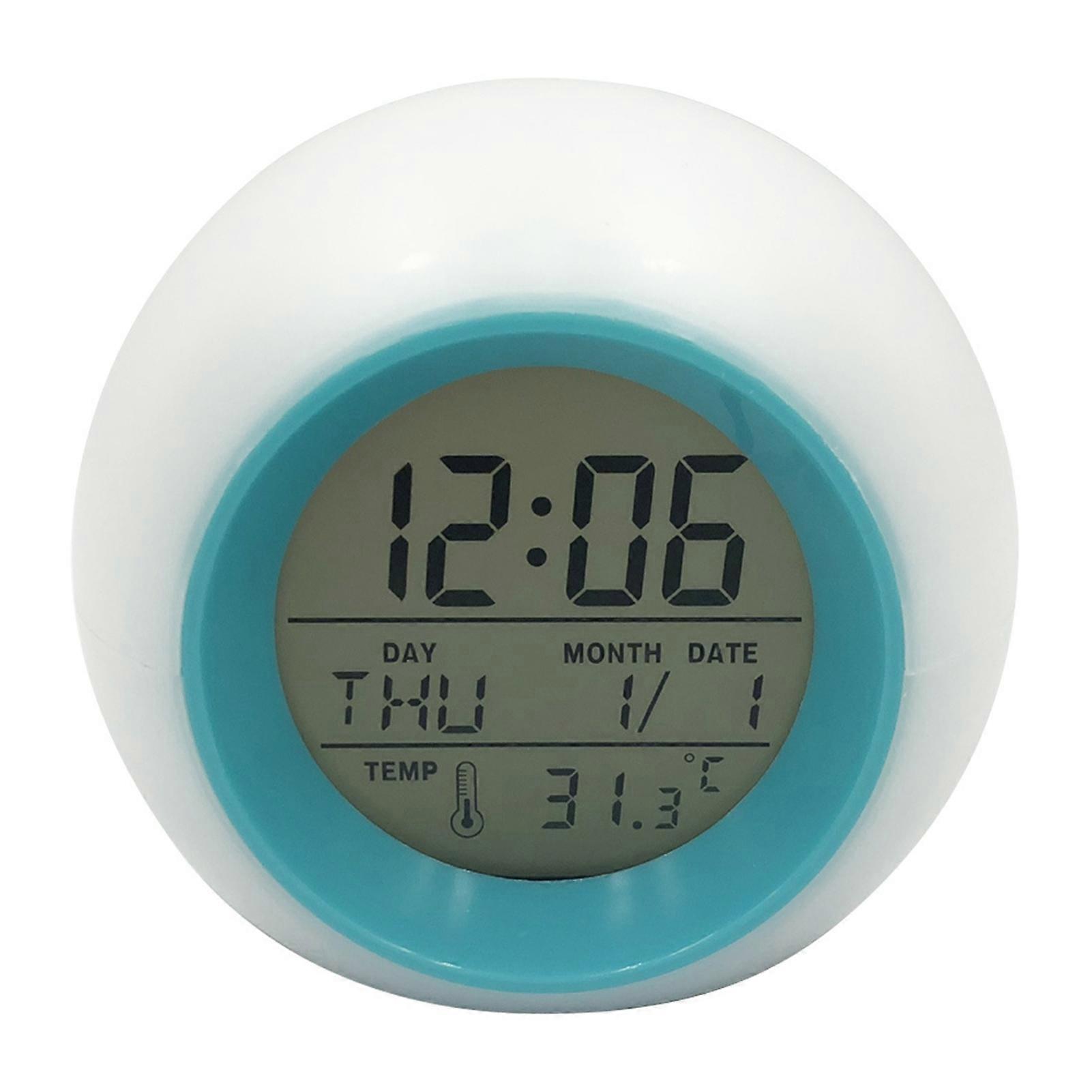 Digital Alarm Clock with Colorful Light and Temperature Detect Snooze Function