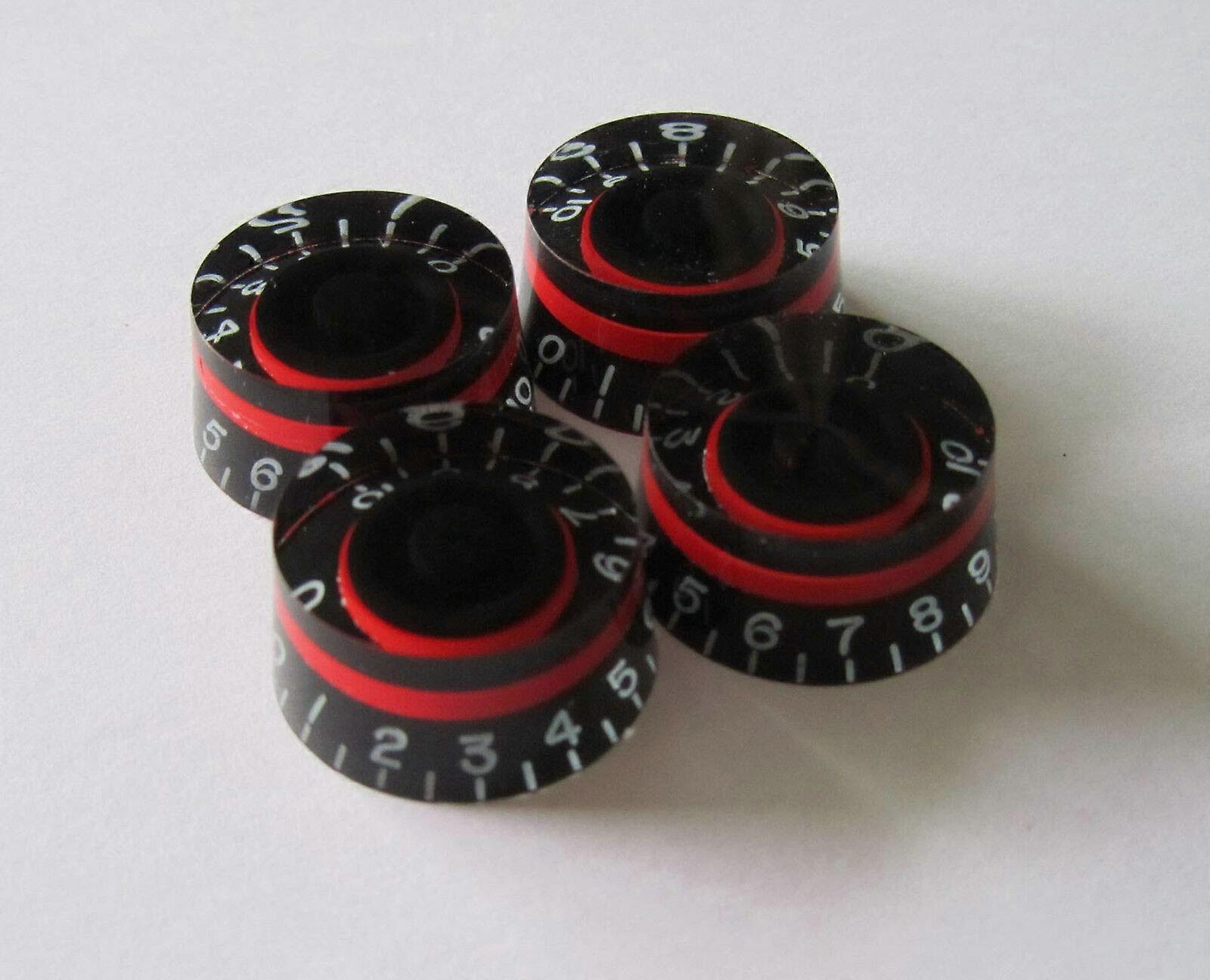 Speed Knobs Set of 4 Black with Red Indicator Guitar Control Knobs for Les Paul for Easy Volume Adjust