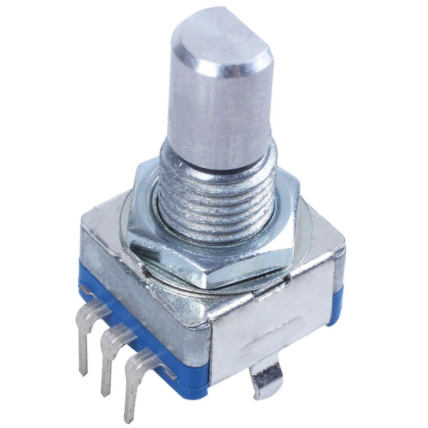 20-point shaft Detents encoder and with push button Blue + Silver