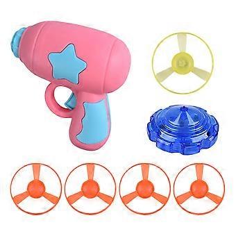 Cat Toy LED Frying Disc Launcher Indoor Outdoor Play Dazzling Night Tracking Spinning Propeller Toy