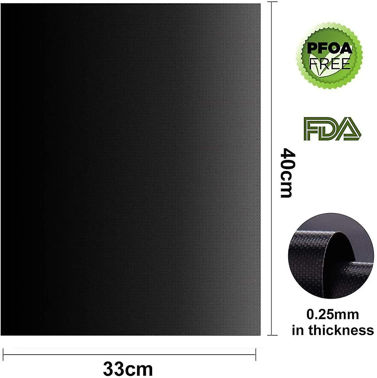 Grill Mat, Set Of 5, Non-stick, Reusable Gas And Weber Grill, Perfect For Meat, Fish And Vegetables 40x33cm * Black