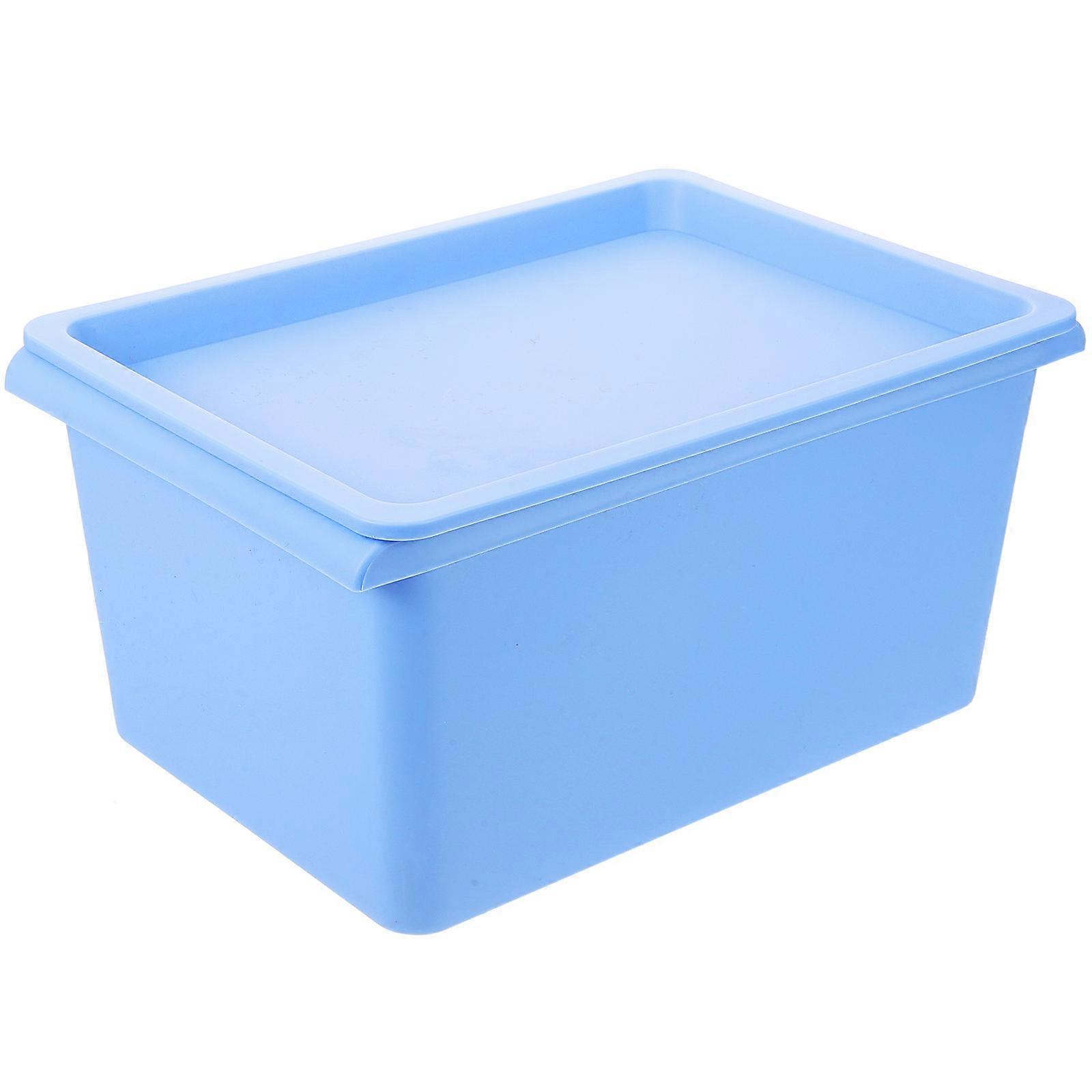 Plastic Storage Box for Storage Use Blue Simple Desktop Organizer