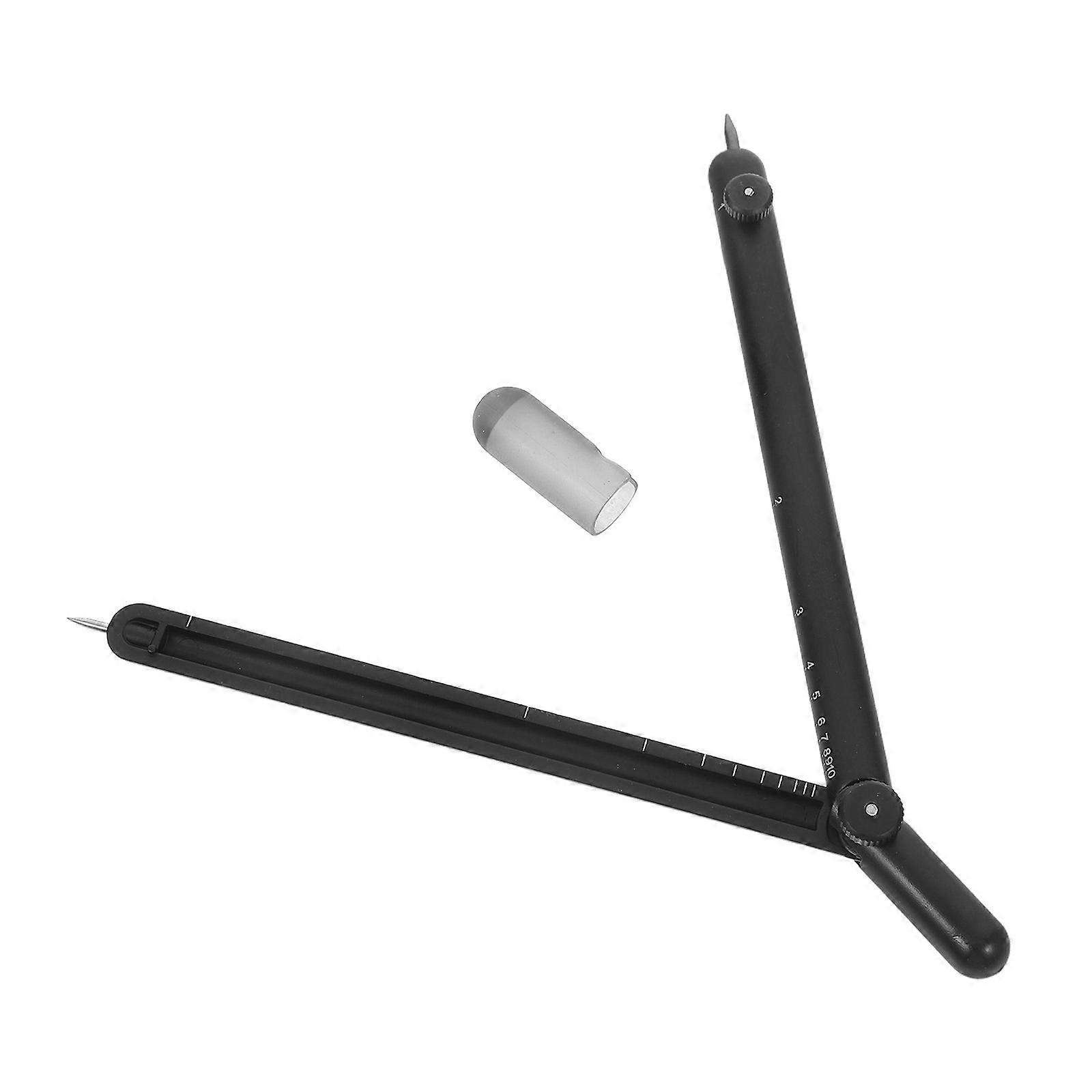 Drawing Compass for Geometry Tool with Radius Scale for Woodworking Black