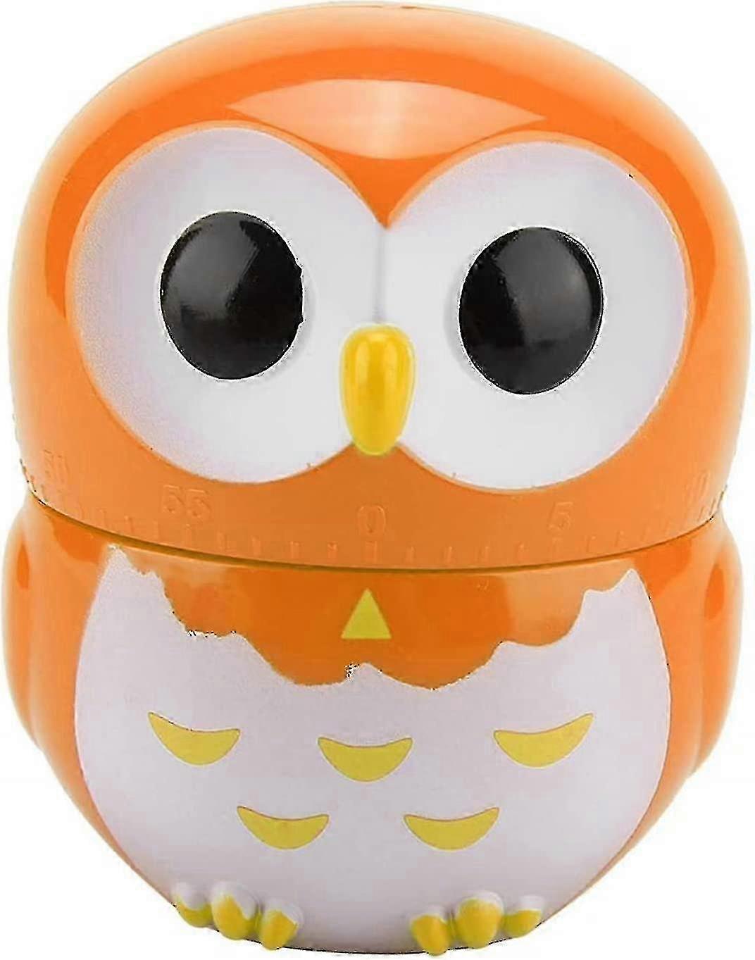 Mechanical Owl Timer - Manual Digital Kitchen Timer - Kitchen Counters - Alarm Clock - Orange