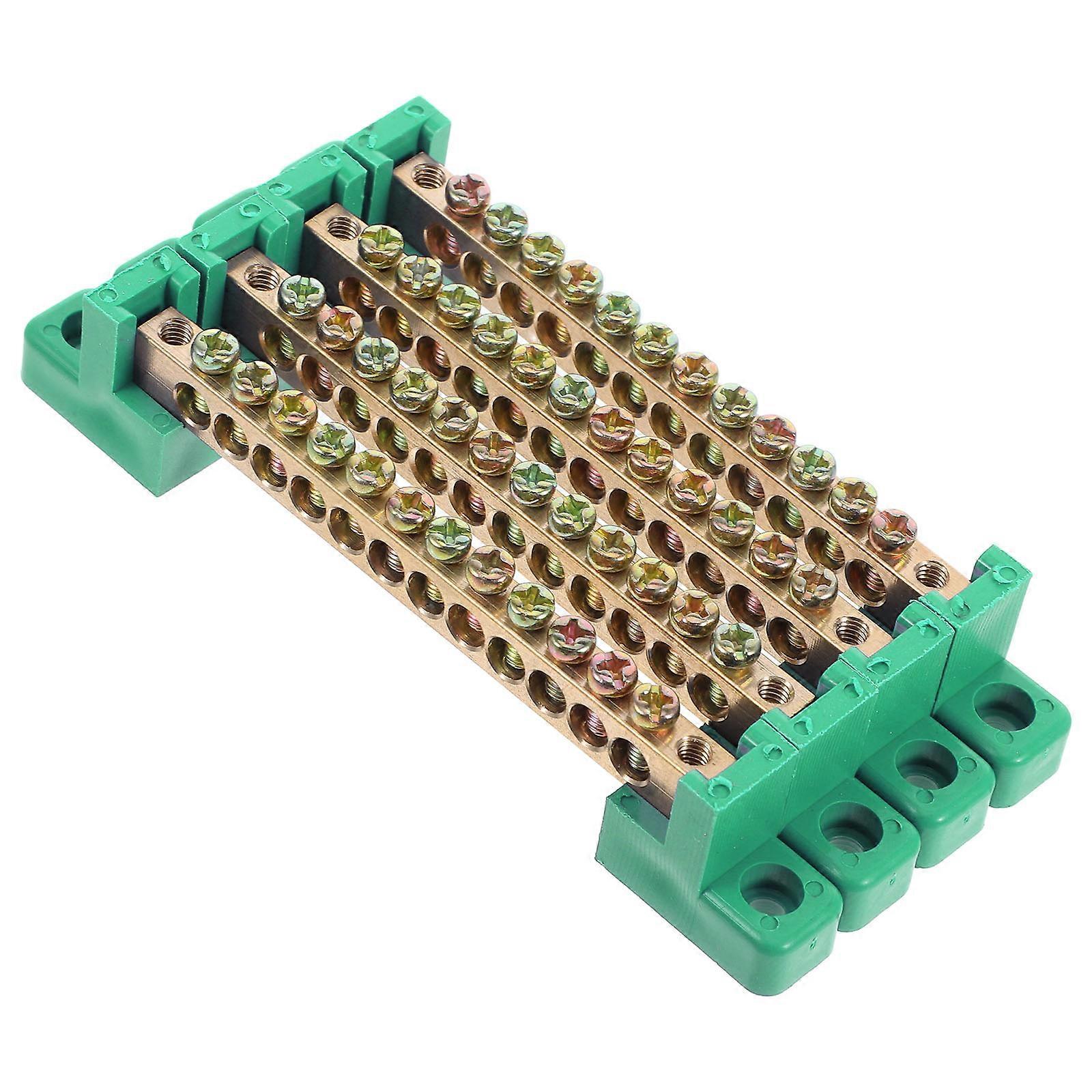Ground Circuit Terminal Blocks Power Distribution Panel Applications Copper 4Pcs